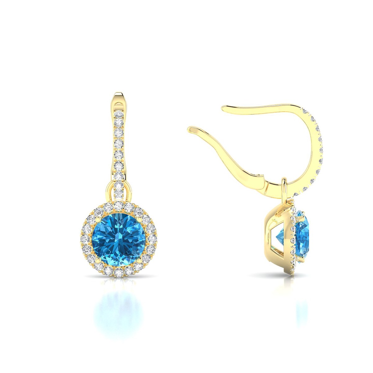 Sunrise | 18k Yellow Gold 6 mm Round Topaz Earrings