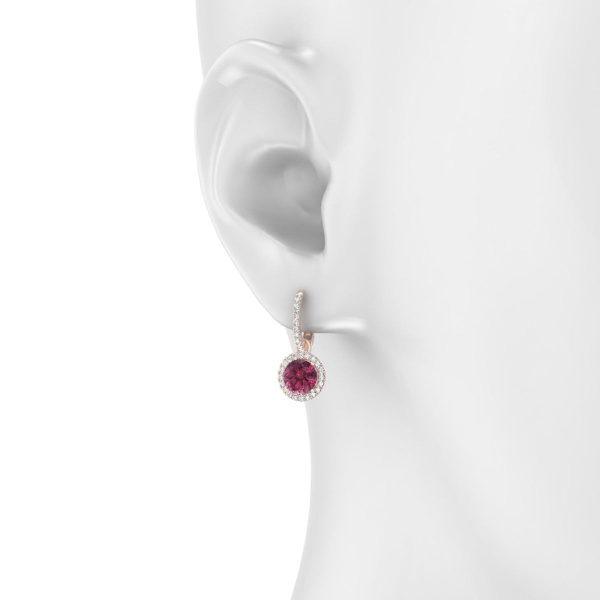 Sunrise | 18k Rose Gold 6 mm Round Rhodolite Earrings