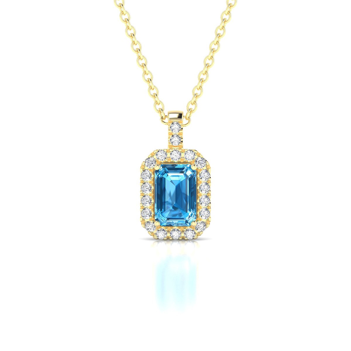 Sunrise | 18k Yellow Gold 6 x 4 mm Emerald Topaz Pendant