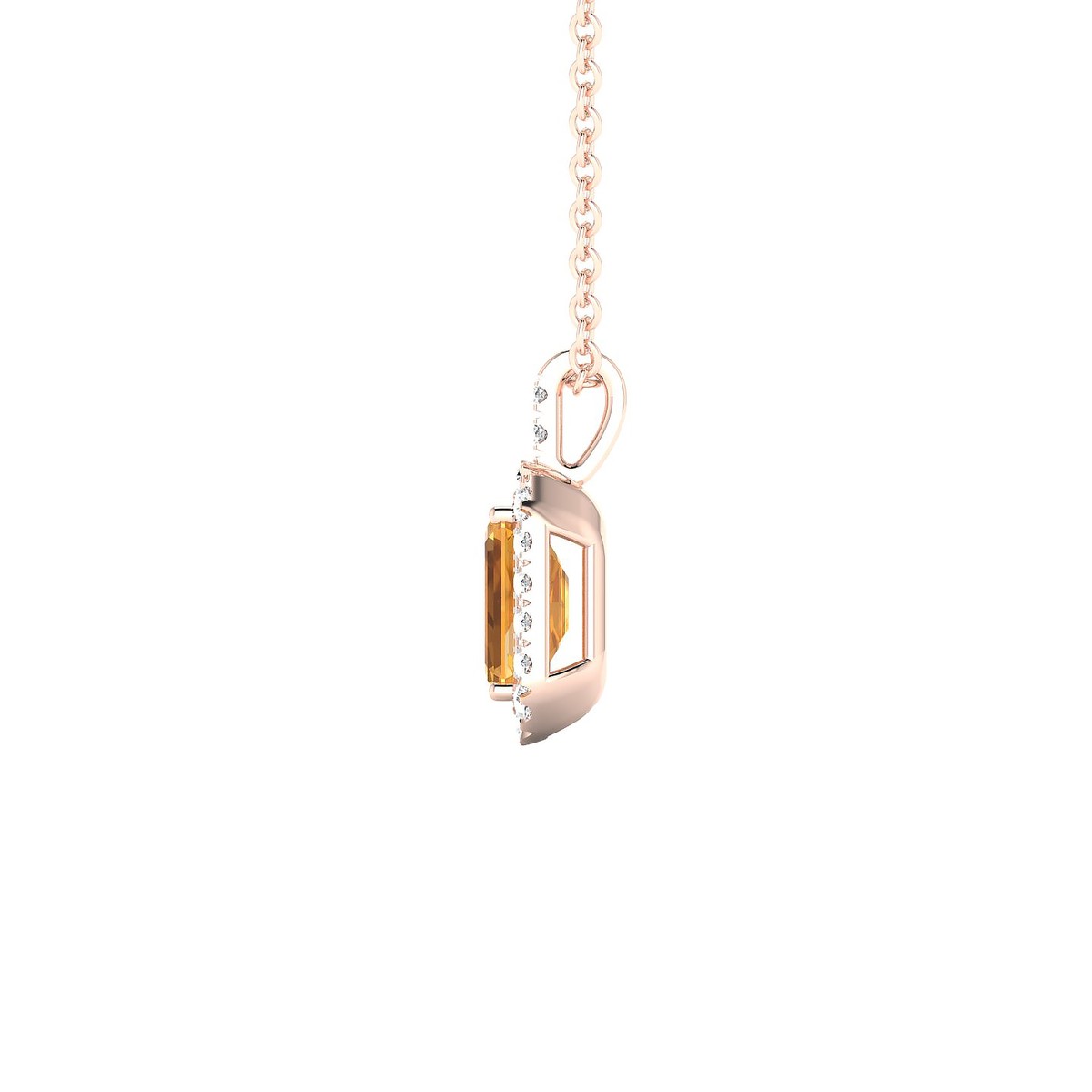 Sunrise | 18k Rose Gold 6 x 4 mm Emerald Citrine Pendant