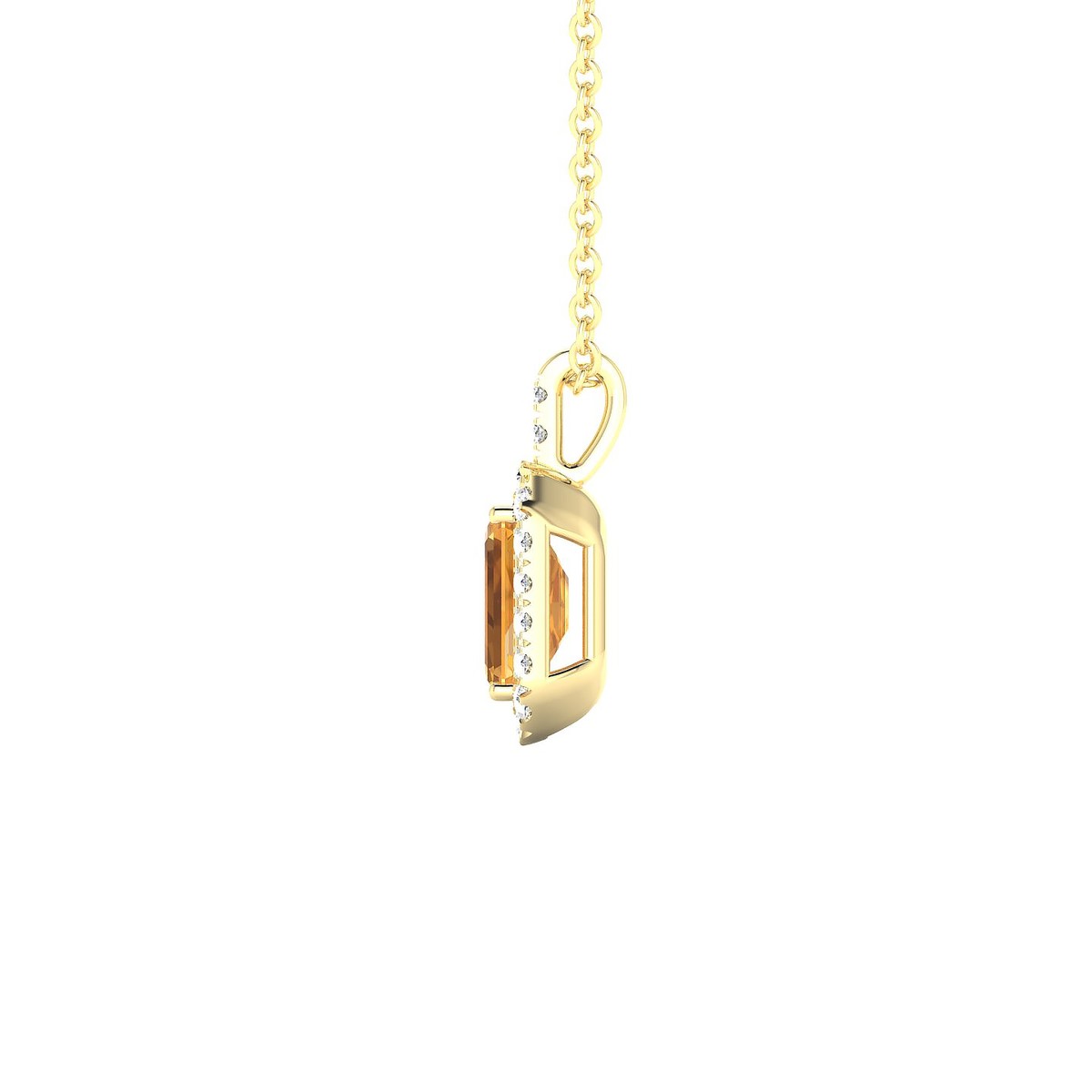 Sunrise | 18k Yellow Gold 6 x 4 mm Emerald Citrine Pendant
