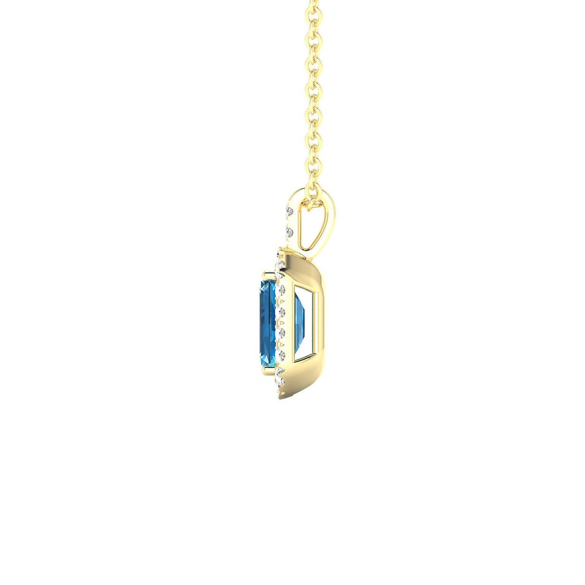 Sunrise | 18k Yellow Gold 6 x 4 mm Emerald Topaz Pendant