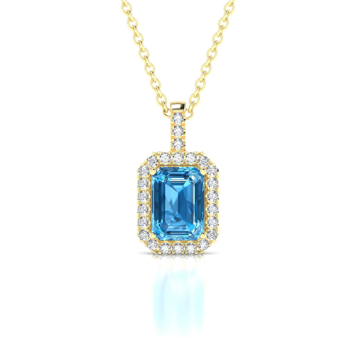 Sunrise | 18k Yellow Gold 7 x 5 mm Emerald Topaz Pendant
