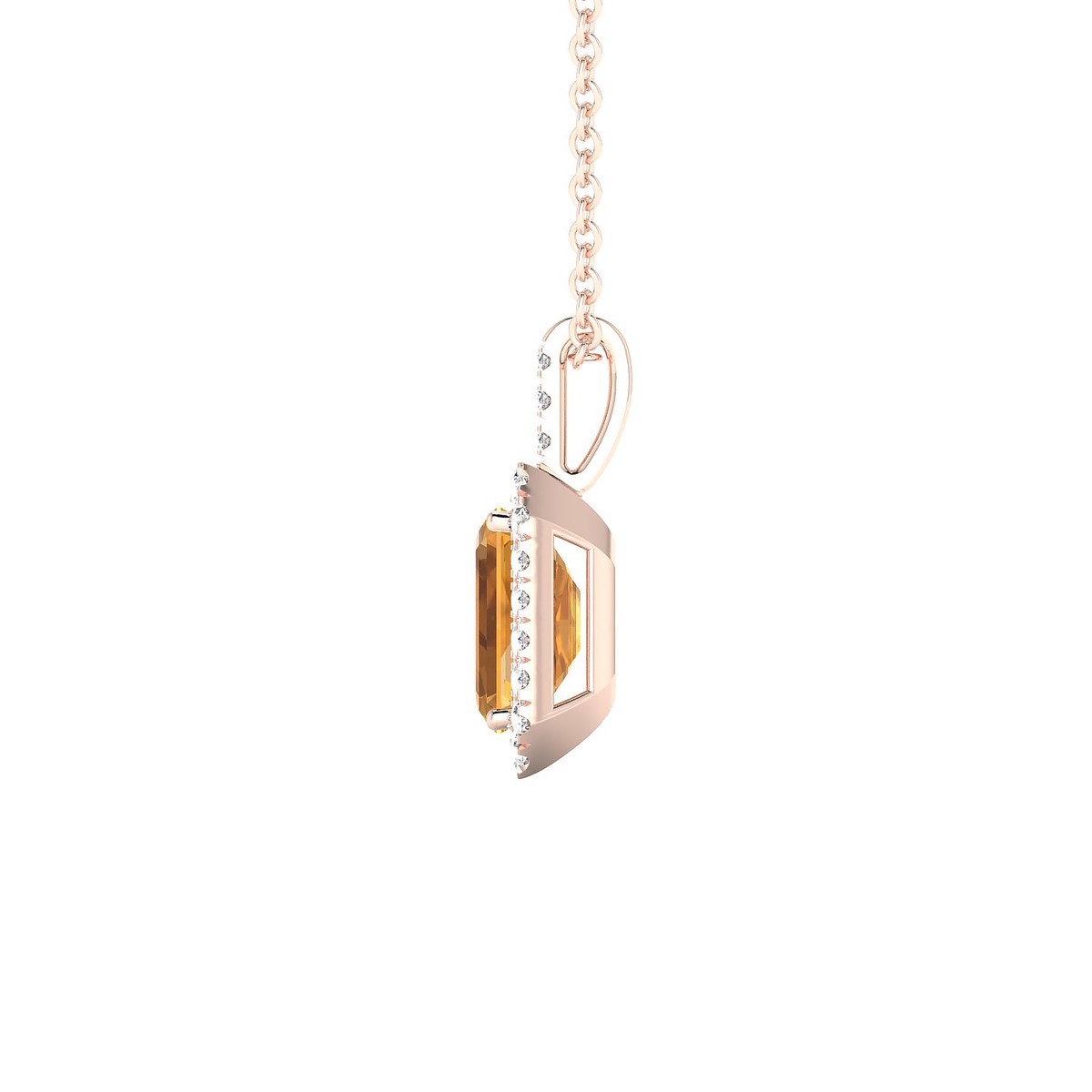 Sunrise | 18k Rose Gold 7 x 5 mm Emerald Citrine Pendant
