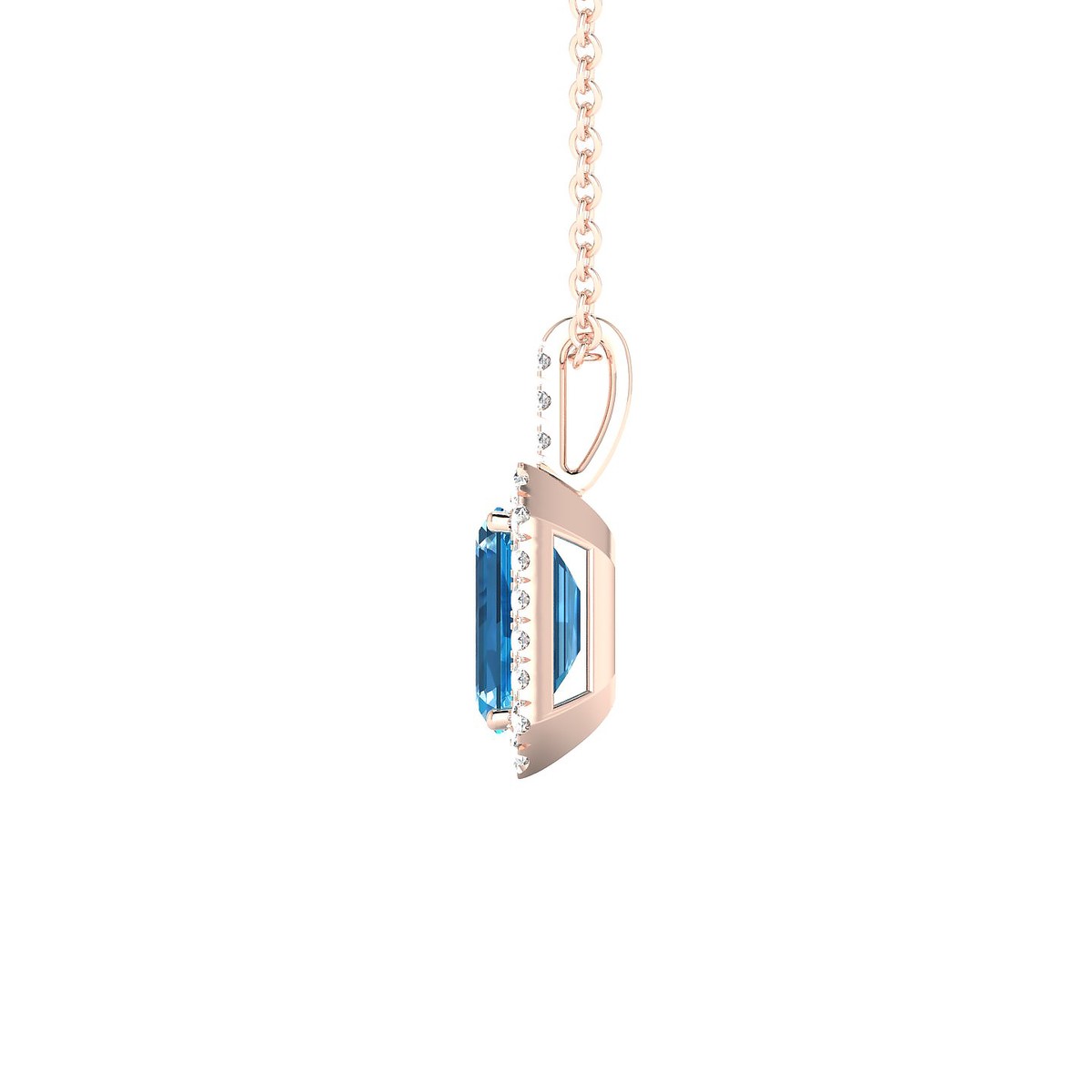 Sunrise | 18k Rose Gold 7 x 5 mm Emerald Topaz Pendant