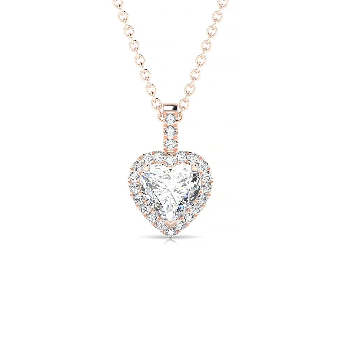 Sunrise | 18k Rose Gold 5.5 mm Heart Diamond Pendant