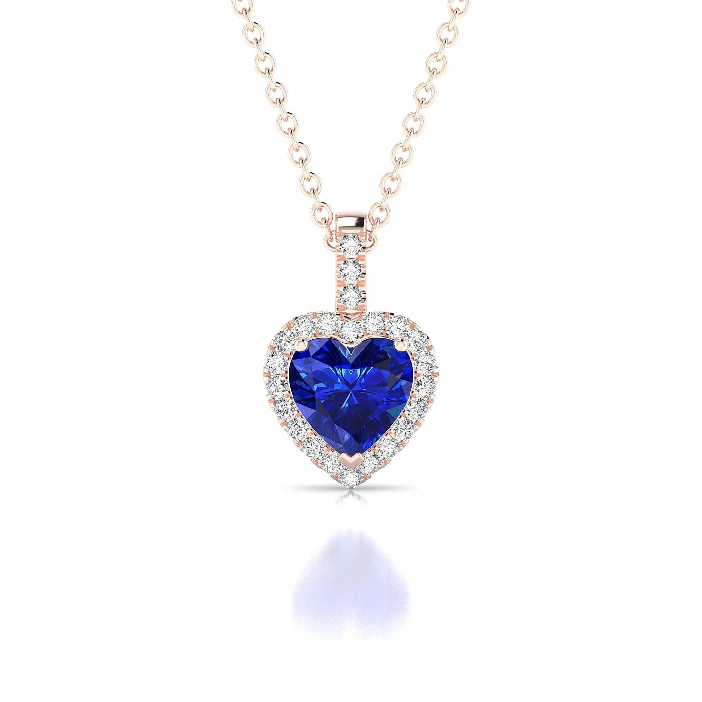 Sunrise | 18k Rose Gold 5.5 mm Heart Sapphire Pendant