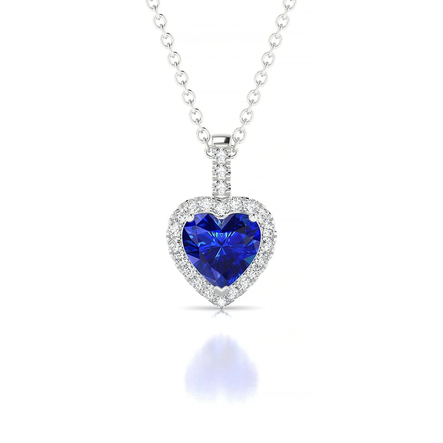 Sunrise | 18k White Gold 5.5 mm Heart Sapphire Pendant