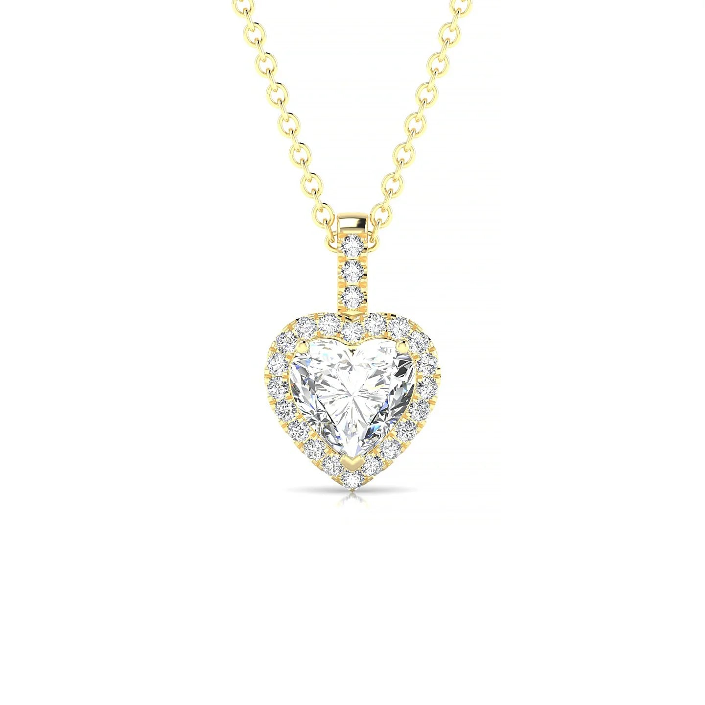 Sunrise | 18k Yellow Gold 5.5 mm Heart Diamond Pendant