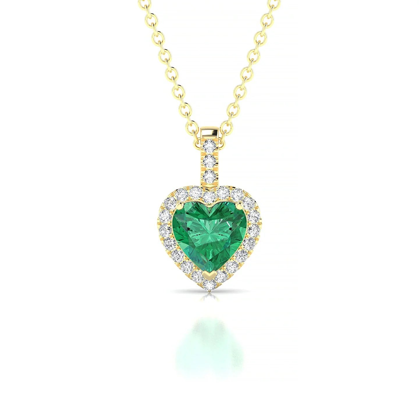 Sunrise | 18k Yellow Gold 5.5 mm Heart Emerald Pendant