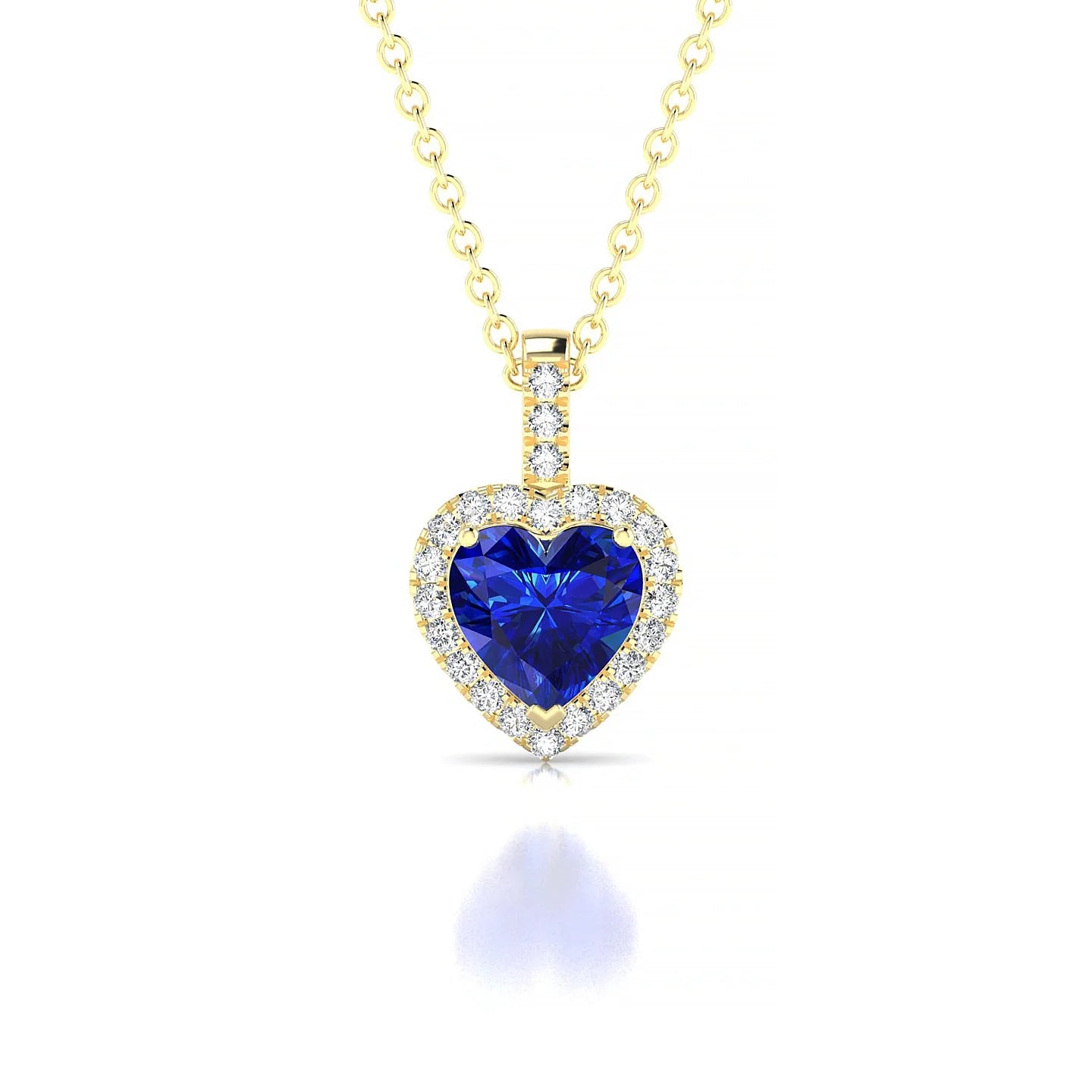 Sunrise | 18k Yellow Gold 5.5 mm Heart Sapphire Pendant