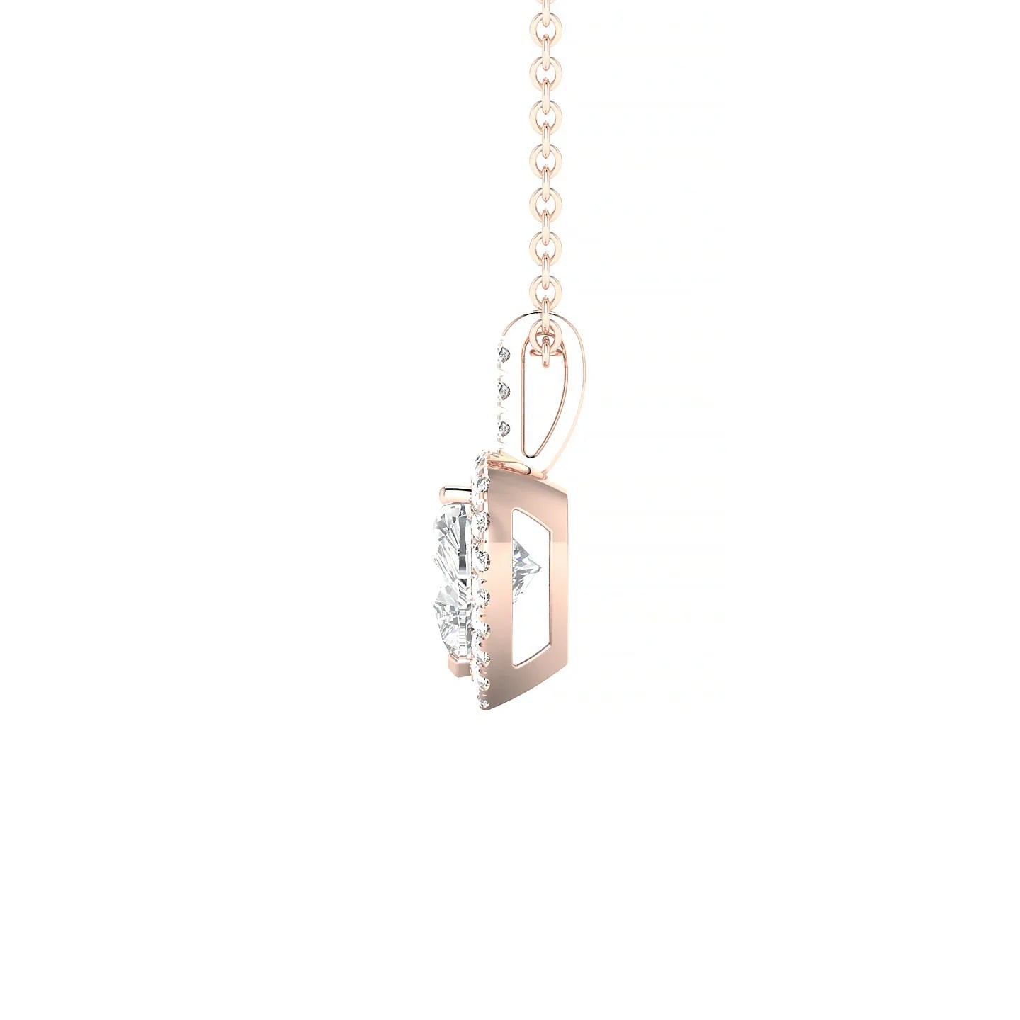 Sunrise | 18k Rose Gold 5.5 mm Heart Diamond Pendant