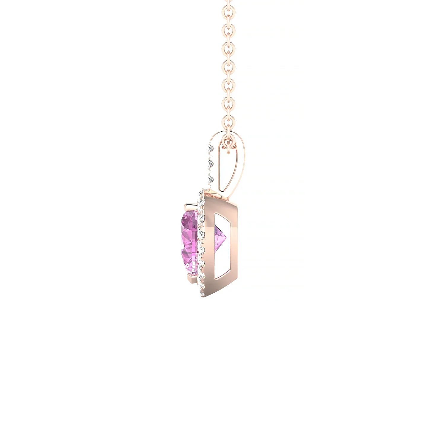 Sunrise | 18k Rose Gold 5.5 mm Heart Pink Sapphire Pendant