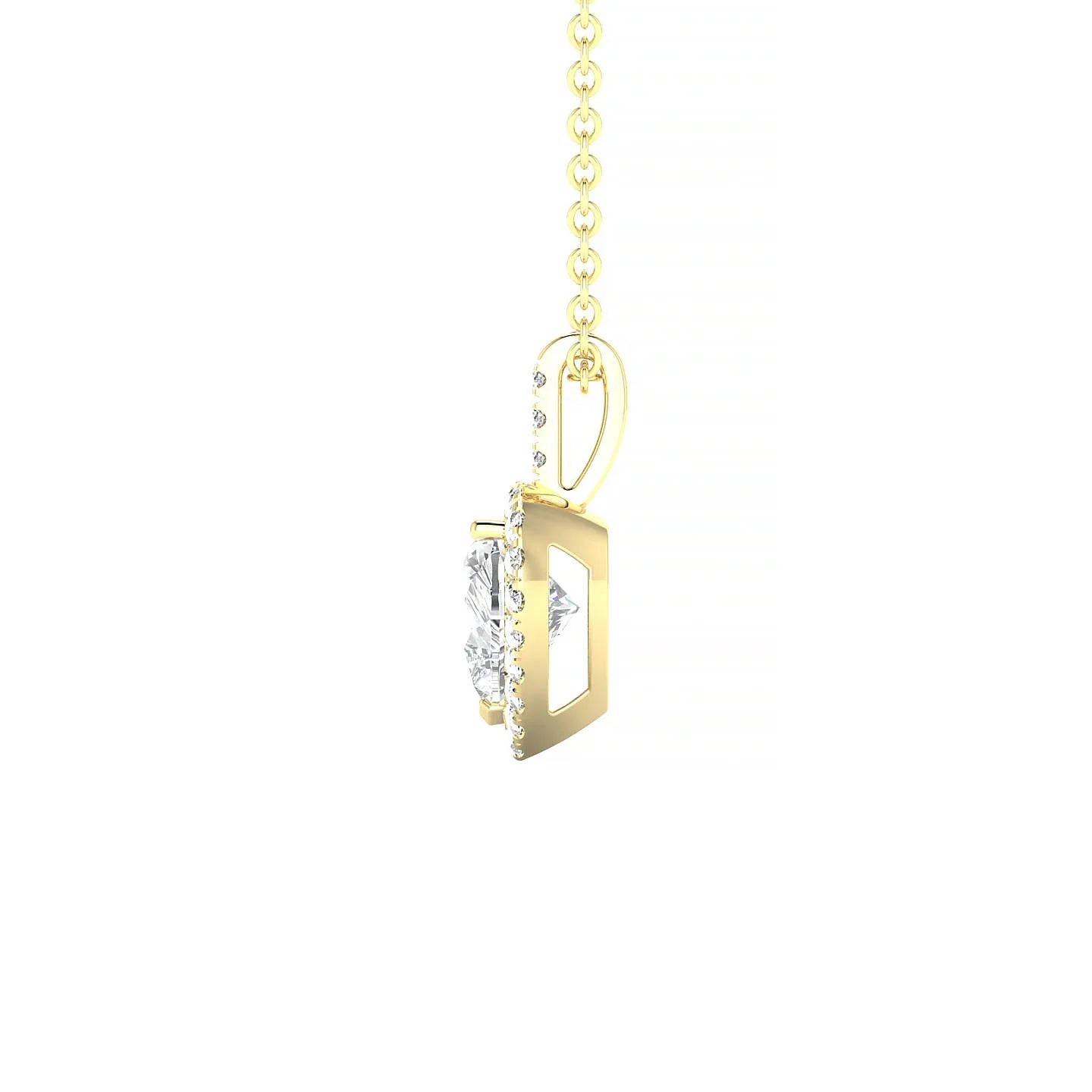 Sunrise | 18k Yellow Gold 5.5 mm Heart Diamond Pendant