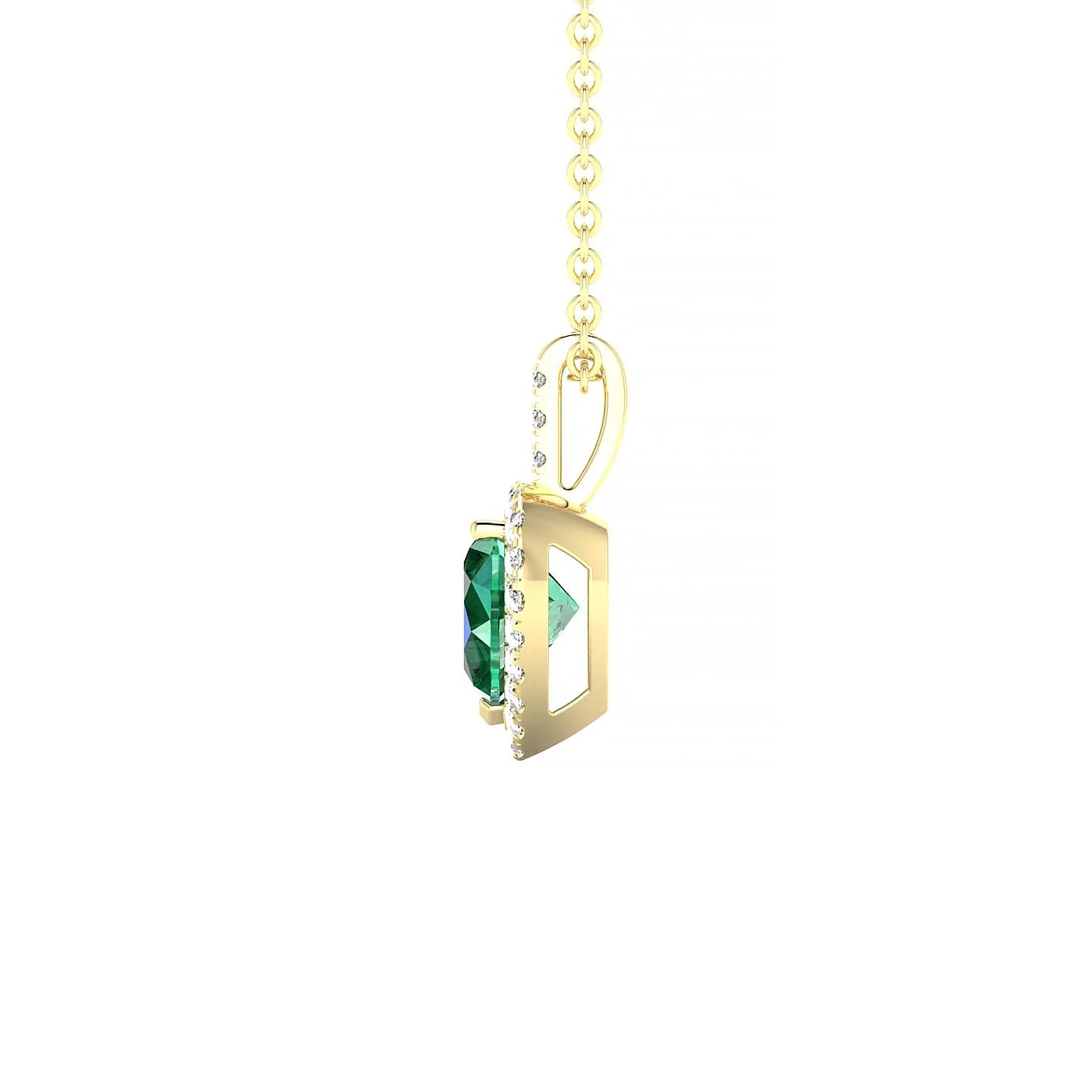 Sunrise | 18k Yellow Gold 5.5 mm Heart Emerald Pendant