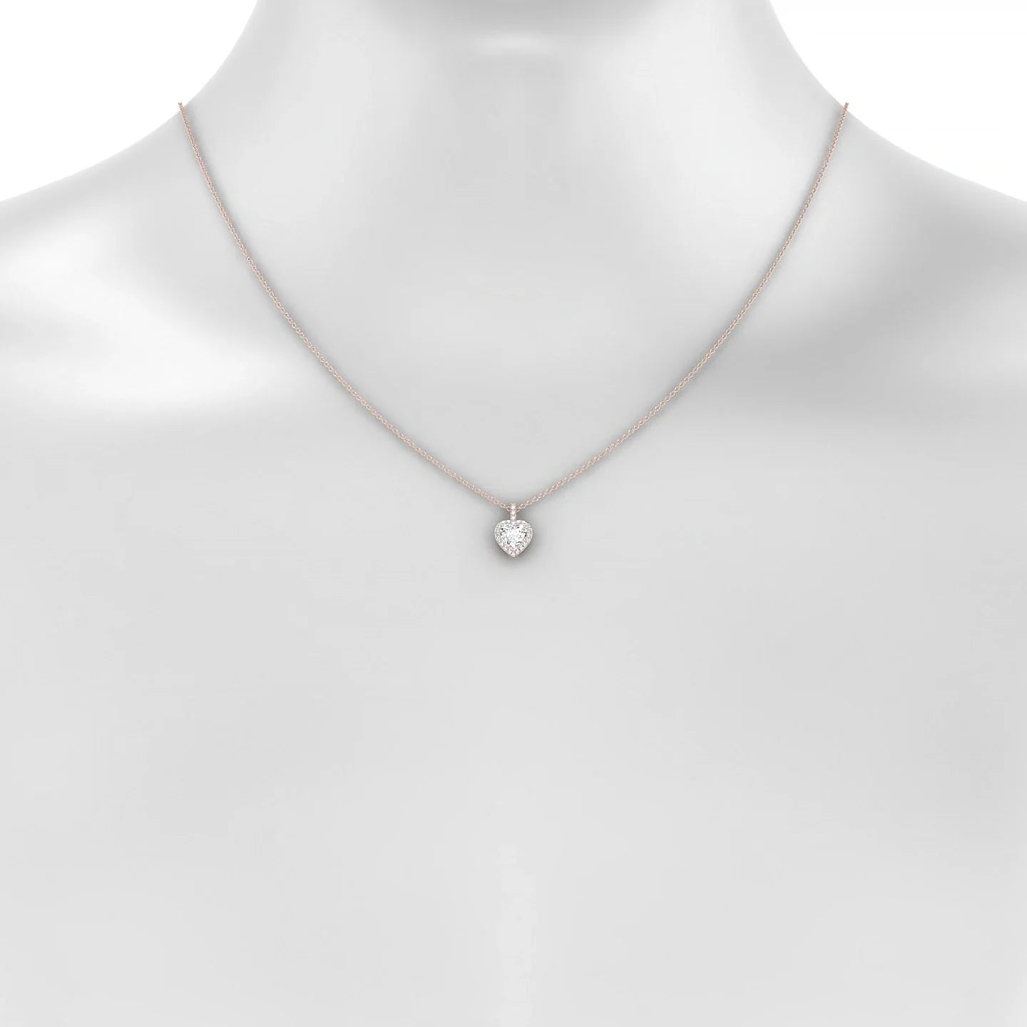 Sunrise | 18k Rose Gold 5.5 mm Heart Diamond Pendant