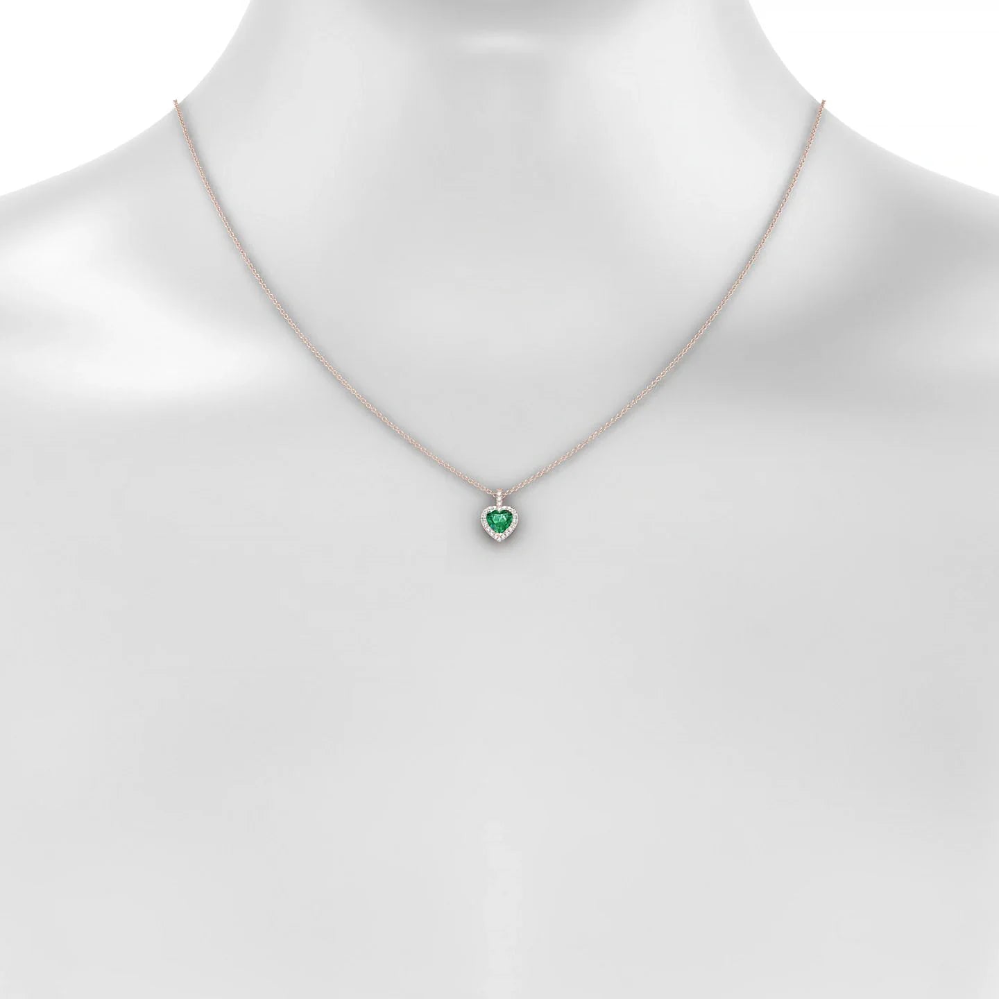 Sunrise | 18k Rose Gold 5.5 mm Heart Emerald Pendant
