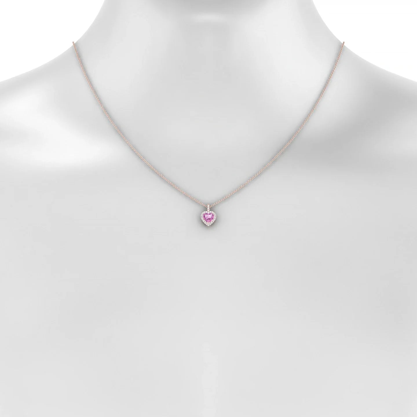 Sunrise | 18k Rose Gold 5.5 mm Heart Pink Sapphire Pendant