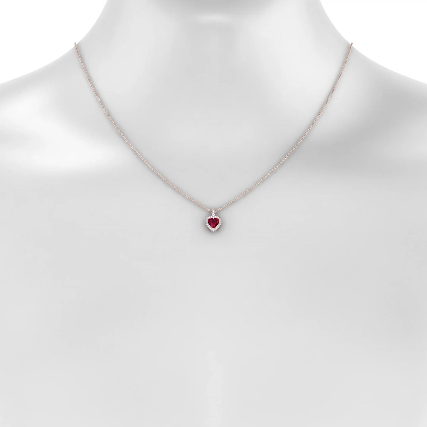 Sunrise | 18k Rose Gold 5.5 mm Heart Ruby Pendant