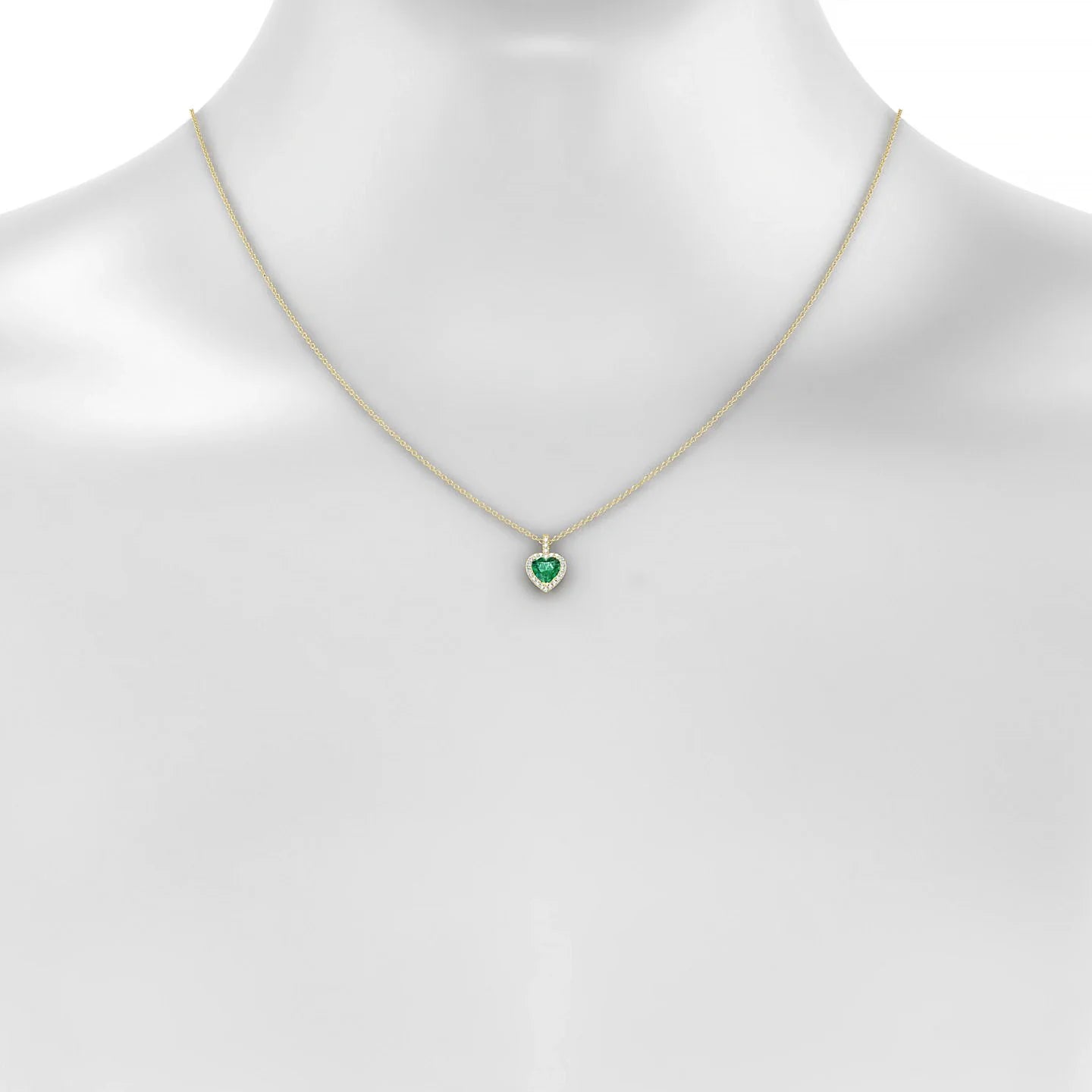 Sunrise | 18k Yellow Gold 5.5 mm Heart Emerald Pendant