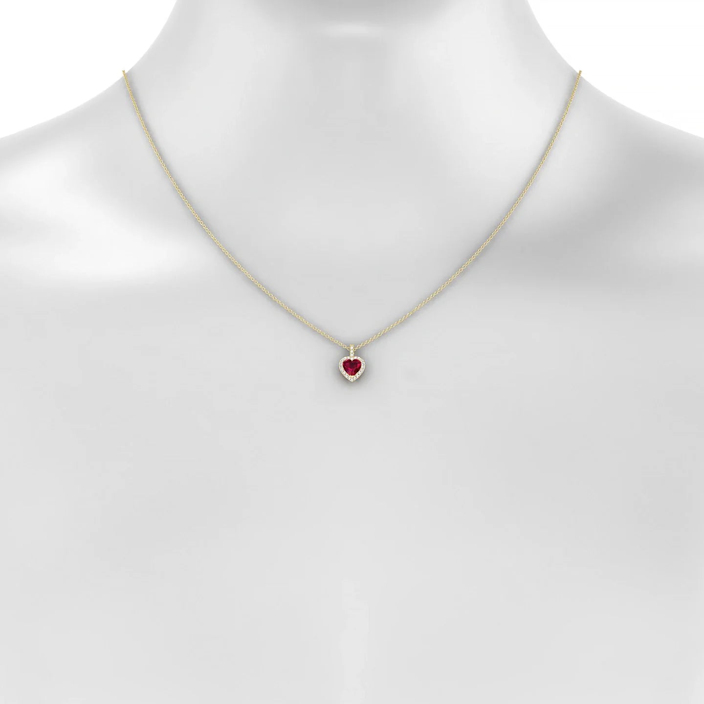 Sunrise | 18k Yellow Gold 5.5 mm Heart Ruby Pendant