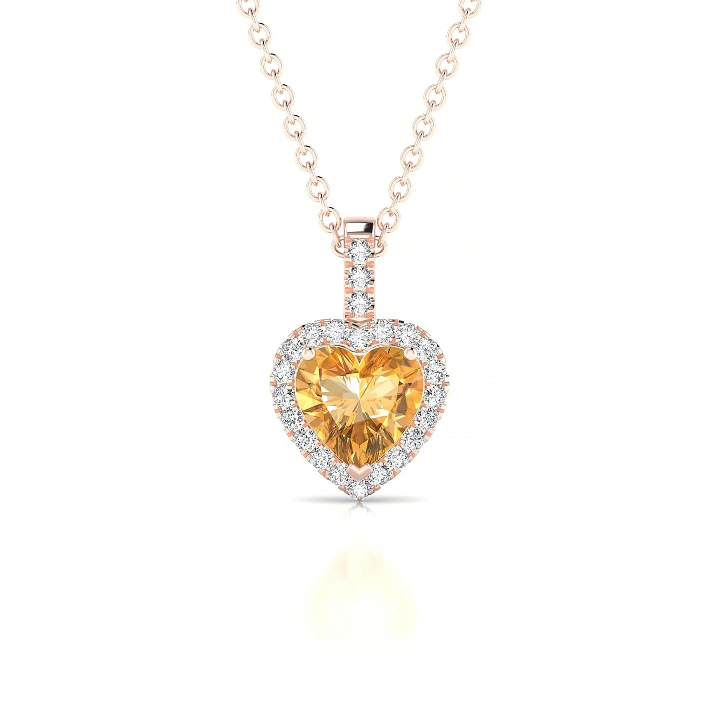 Sunrise | 18k Rose Gold 6 mm Heart Citrine Pendant