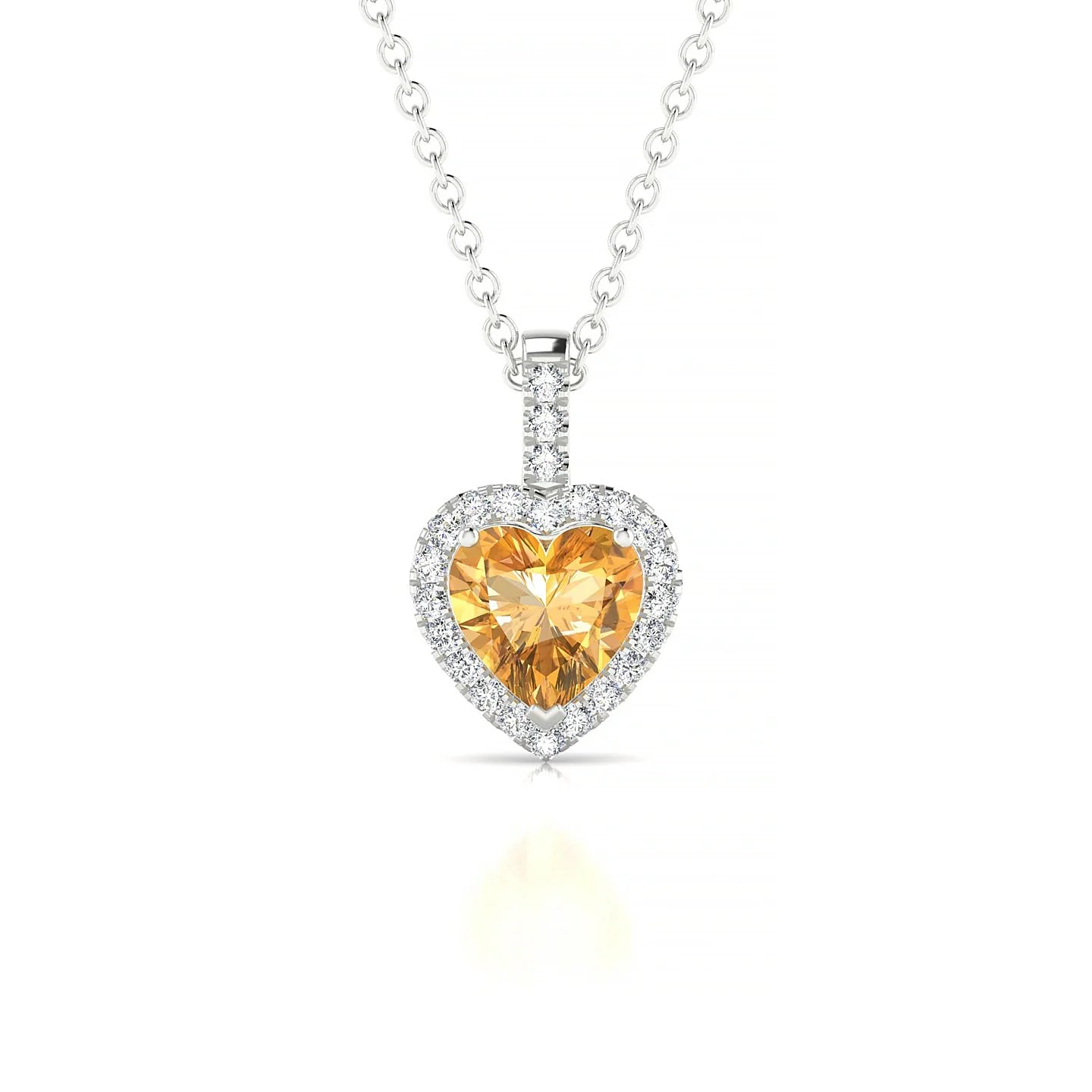 Sunrise | 18k White Gold 6 mm Heart Citrine Pendant