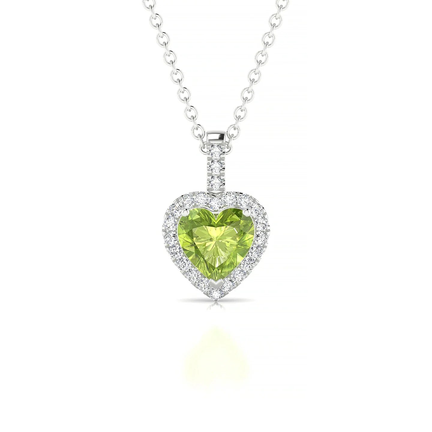 Sunrise | 18k White Gold 6 mm Heart Peridot Pendant
