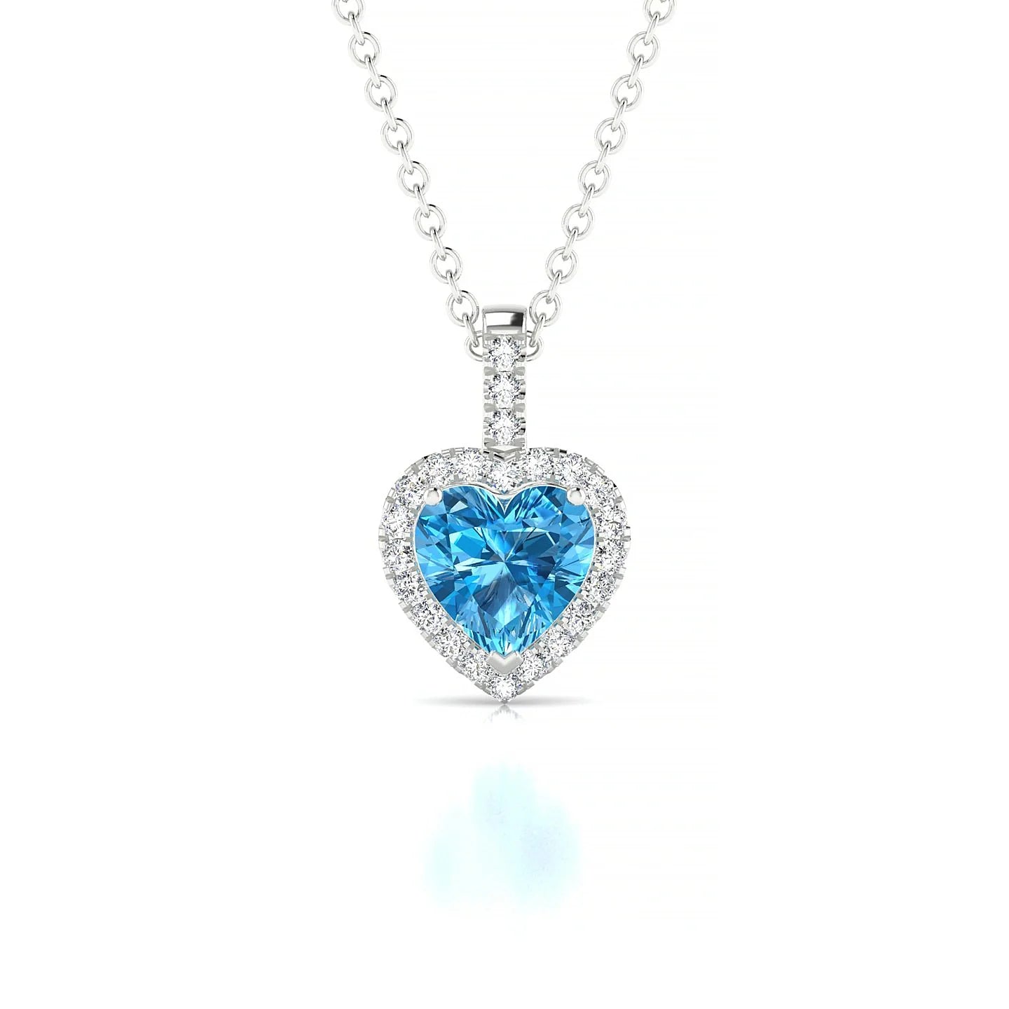 Sunrise | 18k White Gold 6 mm Heart Topaz Pendant