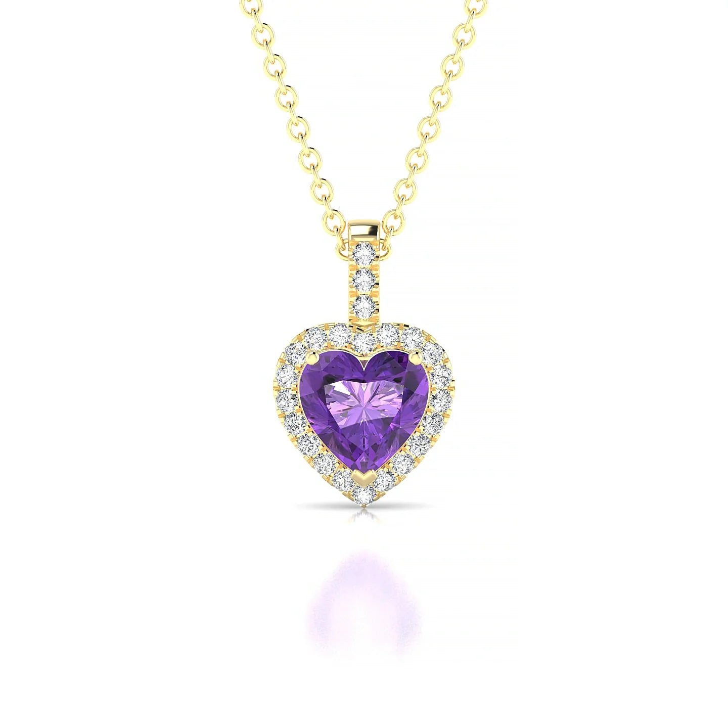 Sunrise | 18k Yellow Gold 6 mm Heart Amethyst Pendant