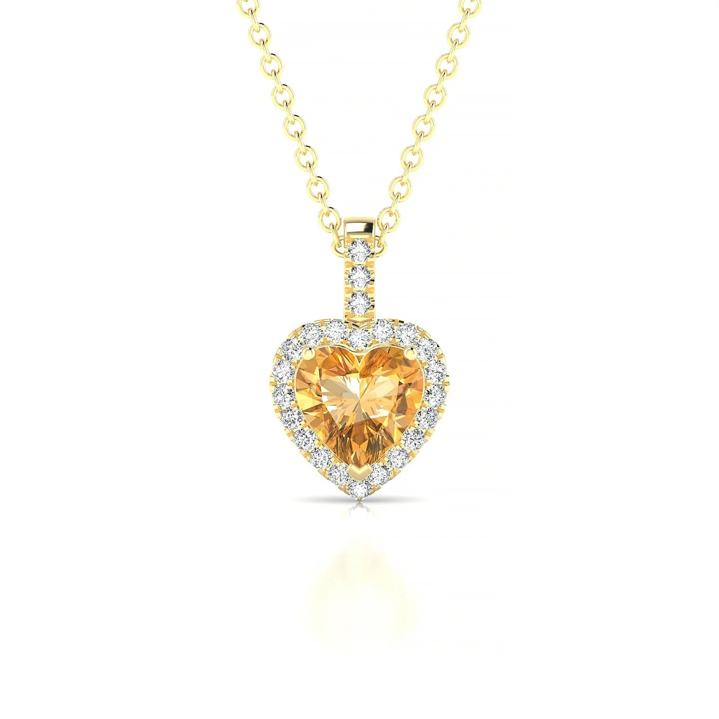 Sunrise | 18k Yellow Gold 6 mm Heart Citrine Pendant