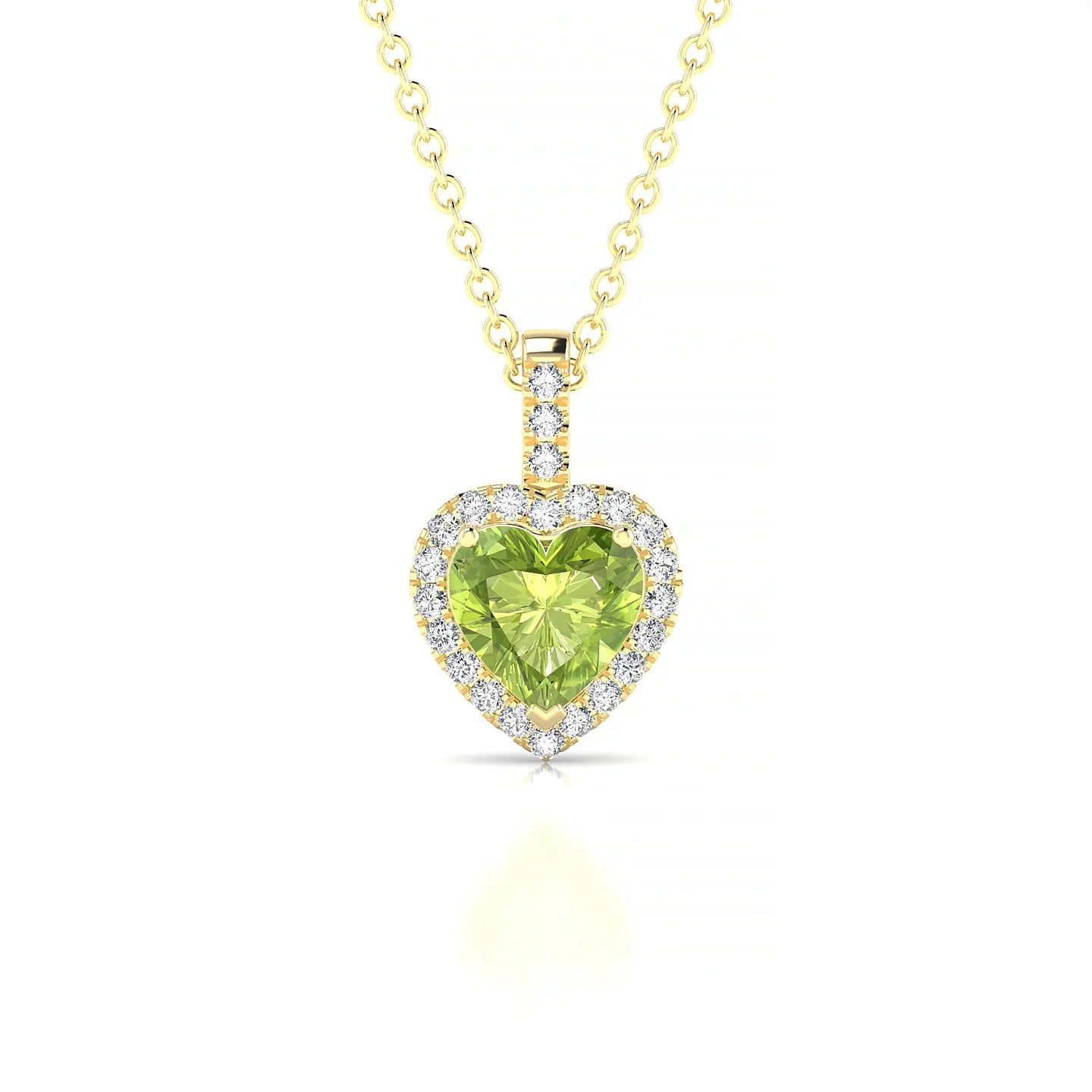 Sunrise | 18k Yellow Gold 6 mm Heart Peridot Pendant