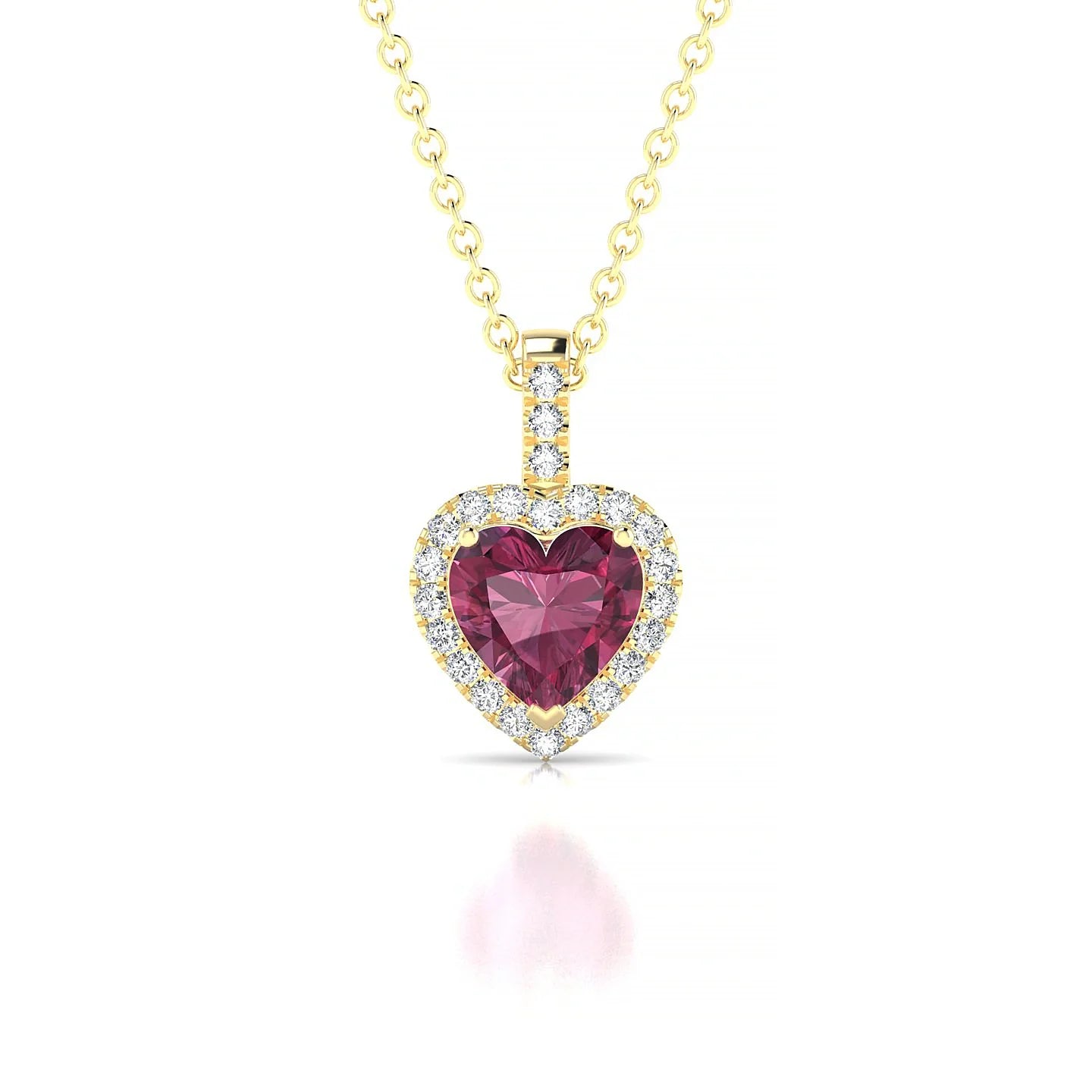 Sunrise | 18k Yellow Gold 6 mm Heart Rhodolite Pendant