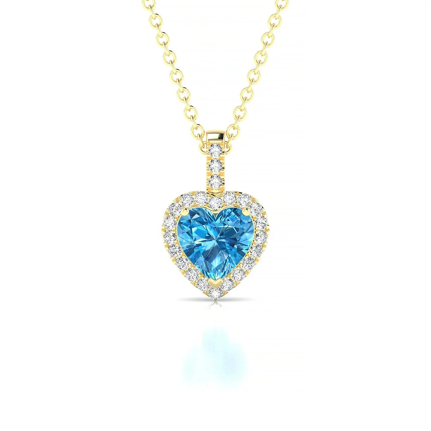 Sunrise | 18k Yellow Gold 6 mm Heart Topaz Pendant