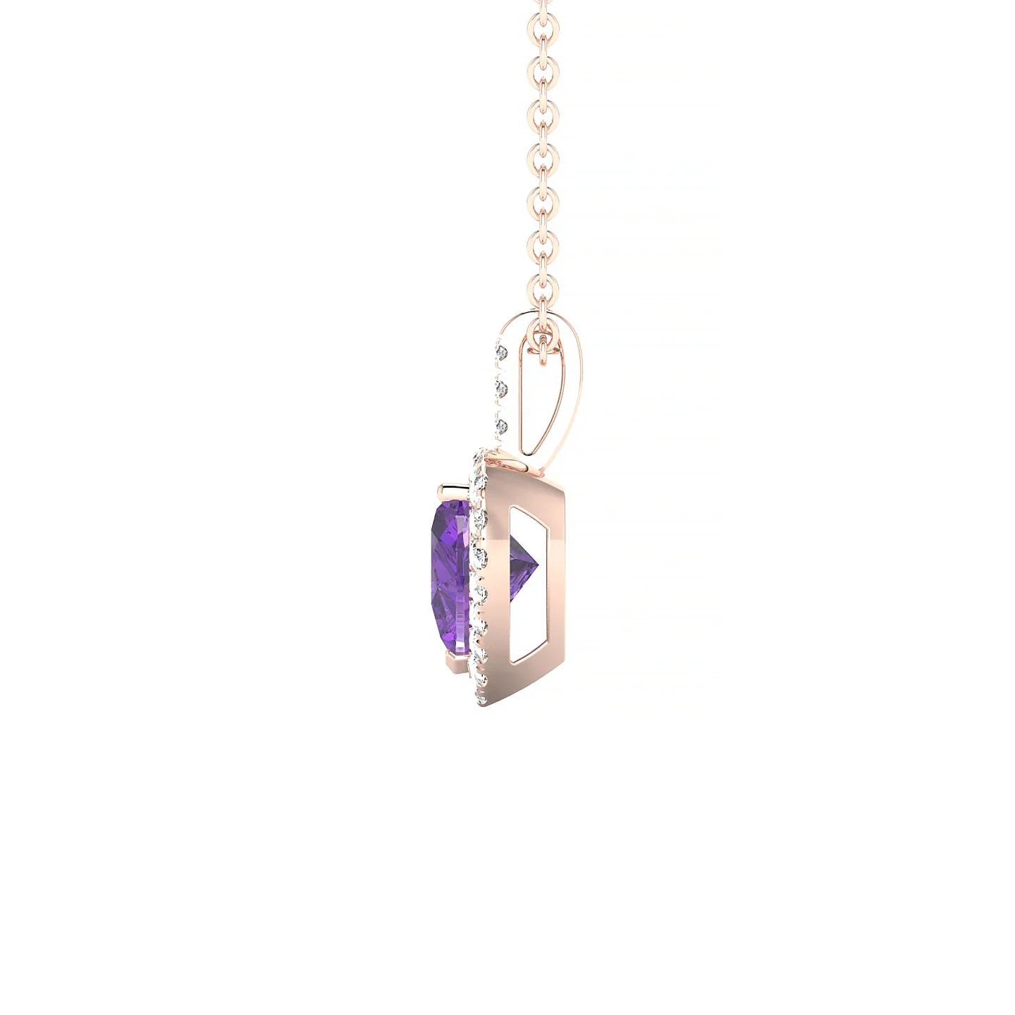 Sunrise | 18k Rose Gold 6 mm Heart Amethyst Pendant