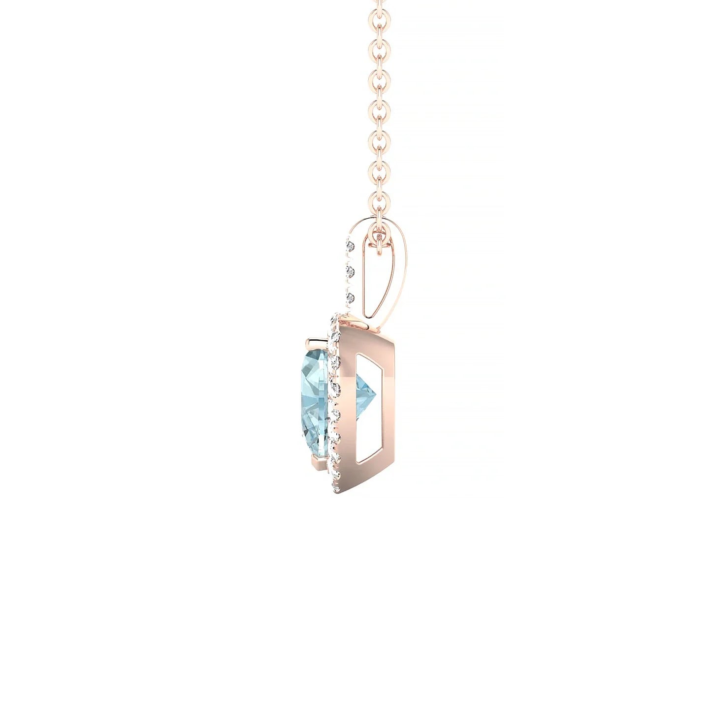 Sunrise | 18k Rose Gold 6 mm Heart Aquamarine Pendant
