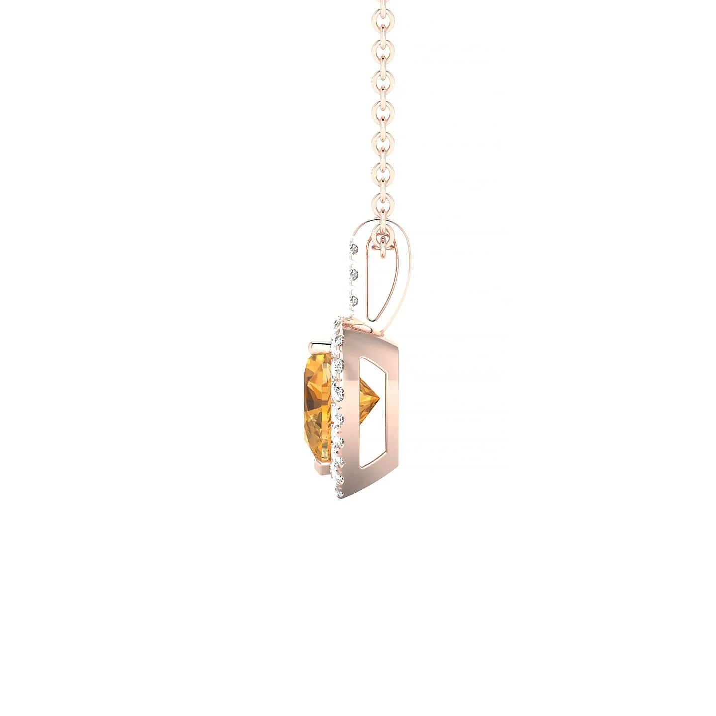 Sunrise | 18k Rose Gold 6 mm Heart Citrine Pendant