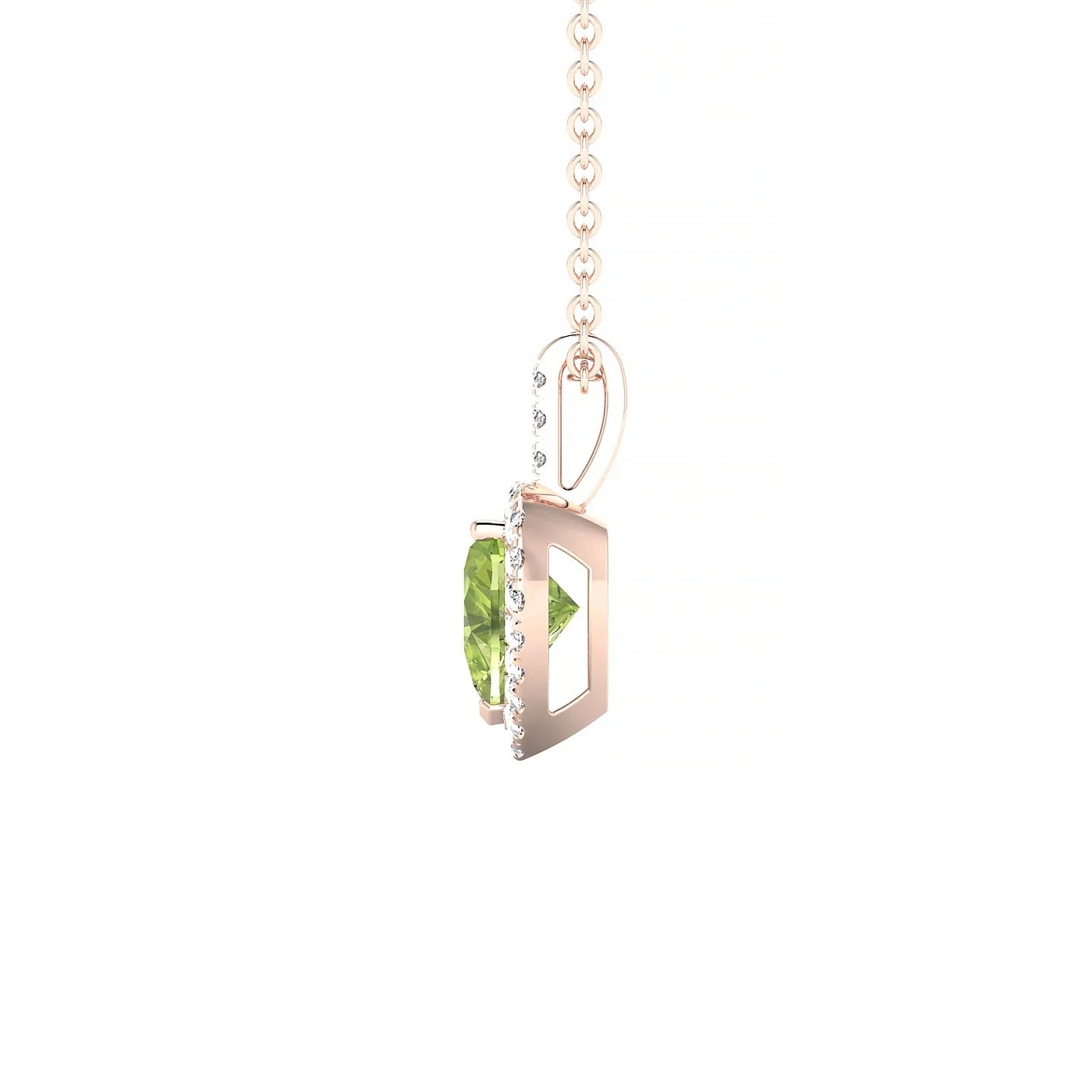 Sunrise | 18k Rose Gold 6 mm Heart Peridot Pendant