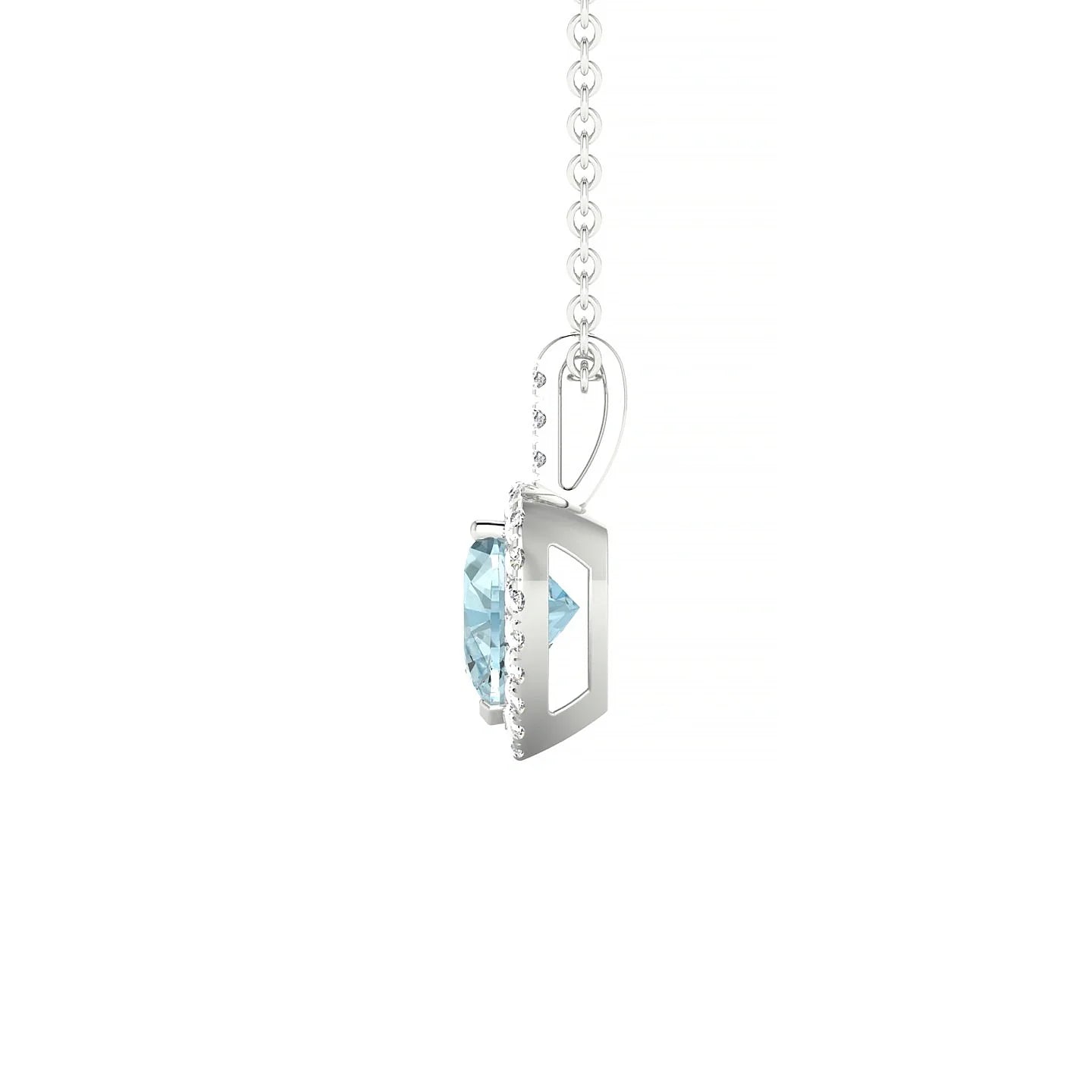 Sunrise | 18k White Gold 6 mm Heart Aquamarine Pendant