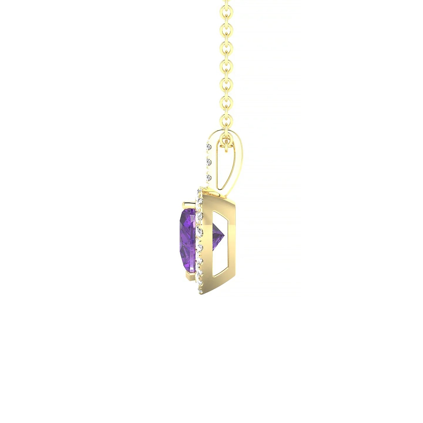 Sunrise | 18k Yellow Gold 6 mm Heart Amethyst Pendant