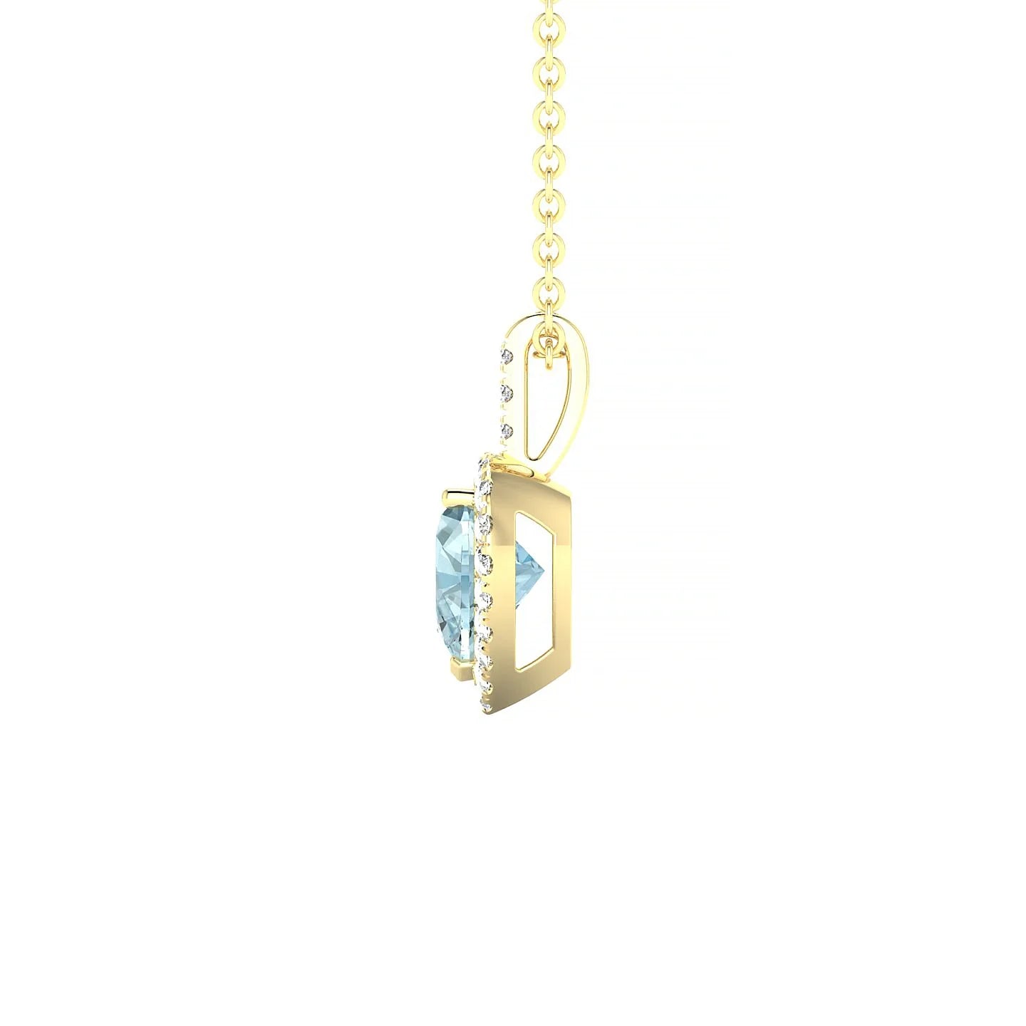 Sunrise | 18k Yellow Gold 6 mm Heart Aquamarine Pendant