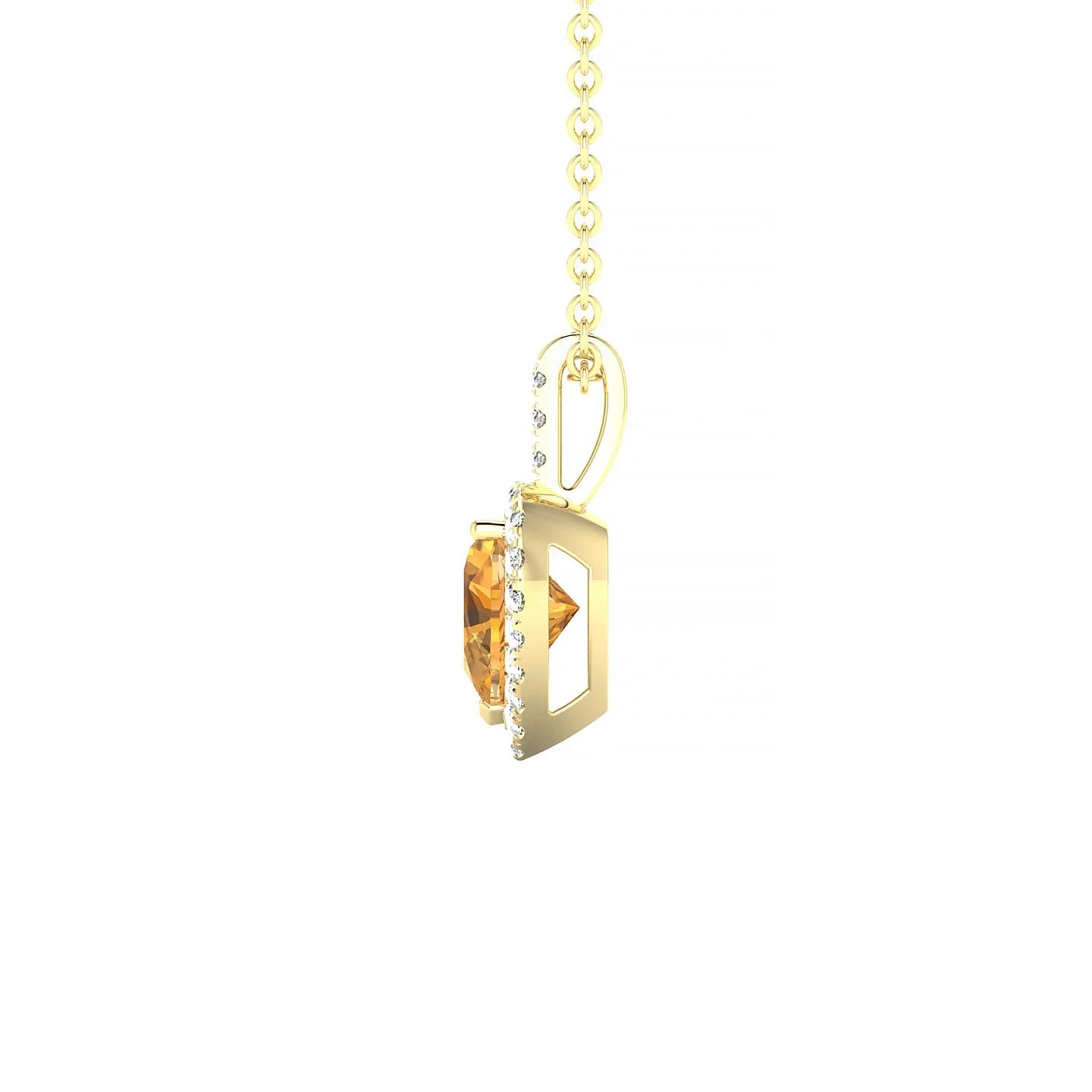 Sunrise | 18k Yellow Gold 6 mm Heart Citrine Pendant