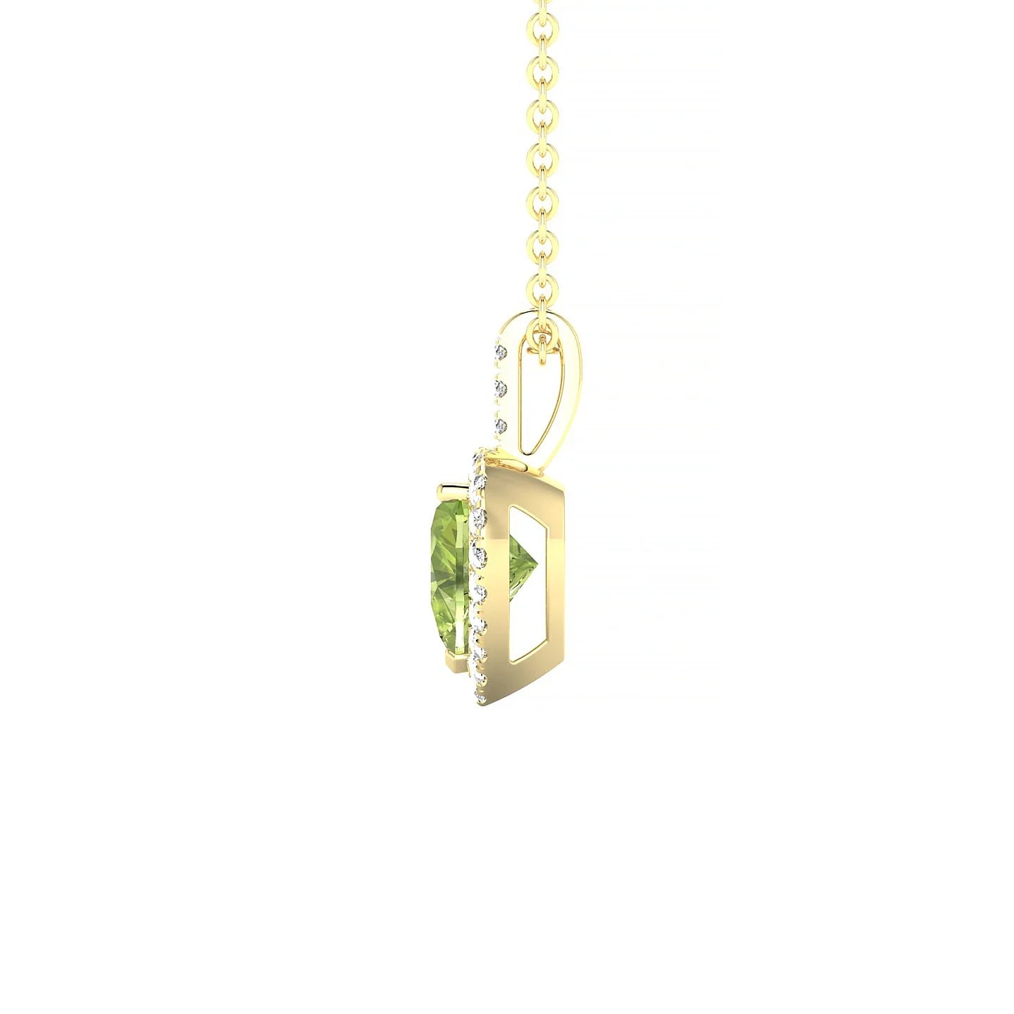 Sunrise | 18k Yellow Gold 6 mm Heart Peridot Pendant