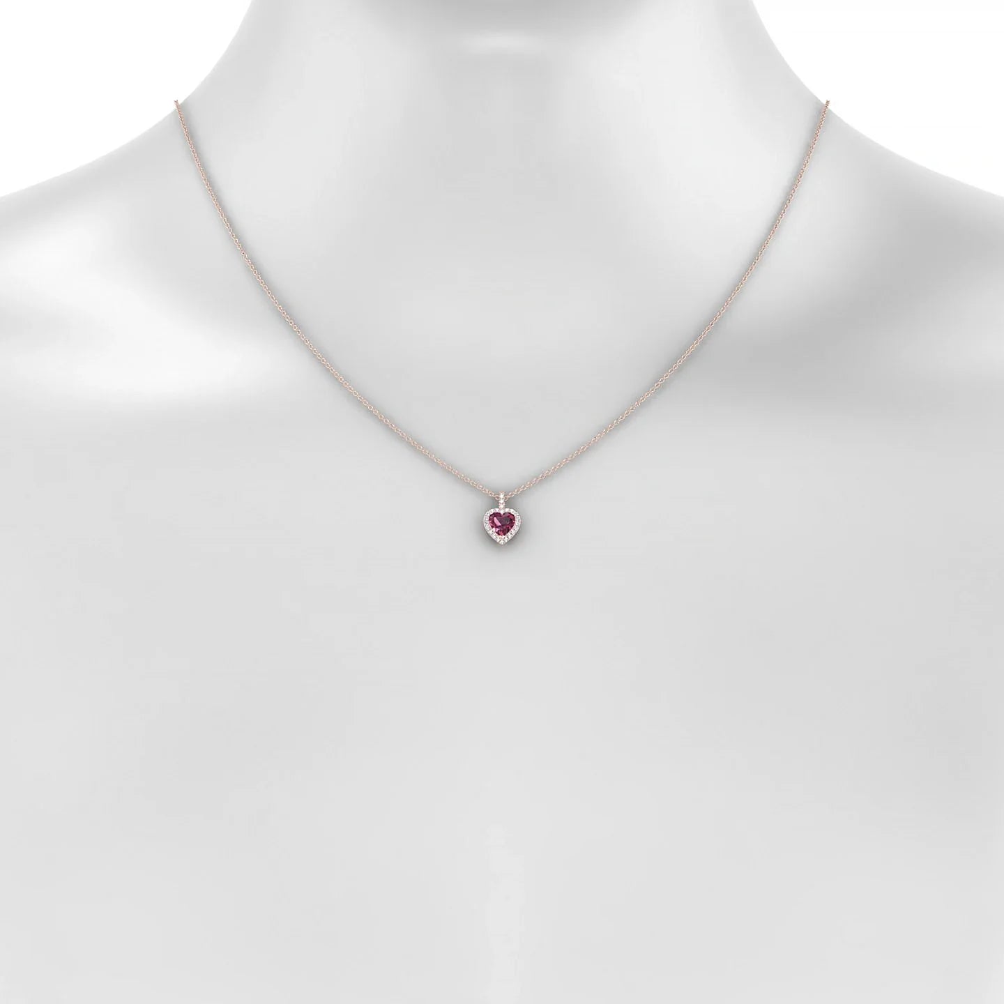 Sunrise | 18k Rose Gold 6 mm Heart Rhodolite Pendant