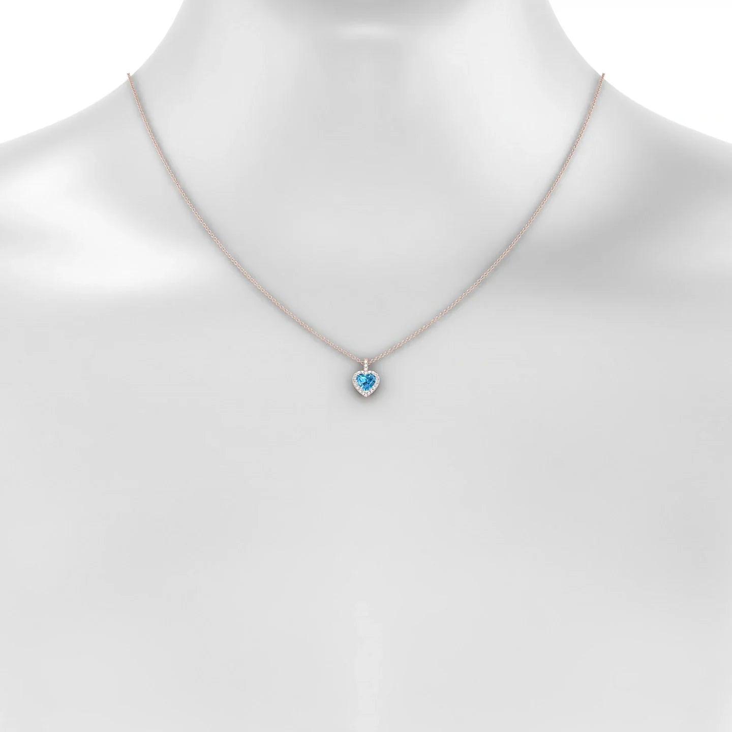 Sunrise | 18k Rose Gold 6 mm Heart Topaz Pendant
