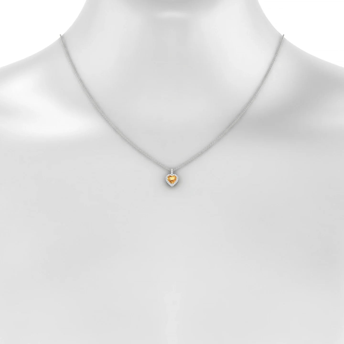 Sunrise | 18k White Gold 6 mm Heart Citrine Pendant