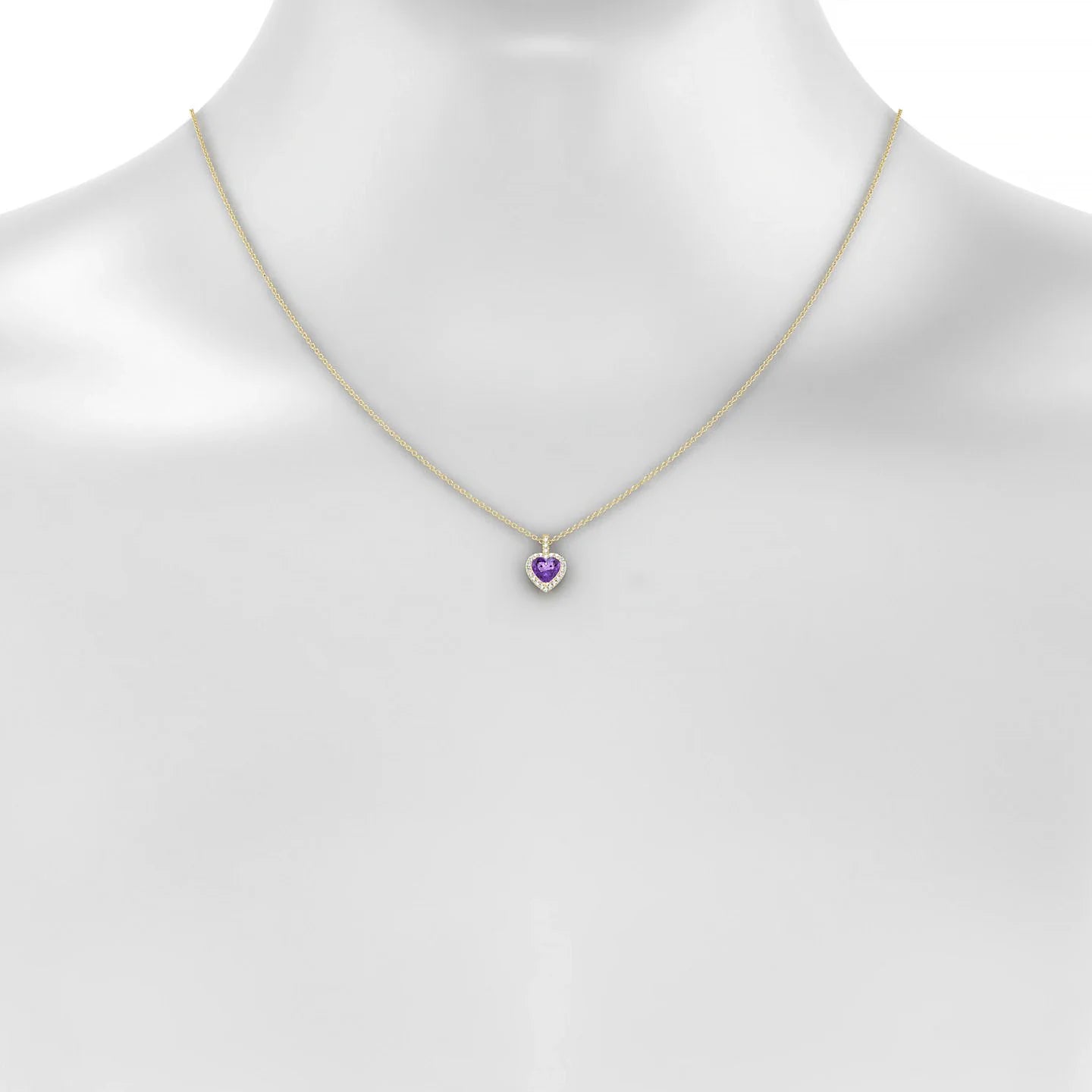 Sunrise | 18k Yellow Gold 6 mm Heart Amethyst Pendant