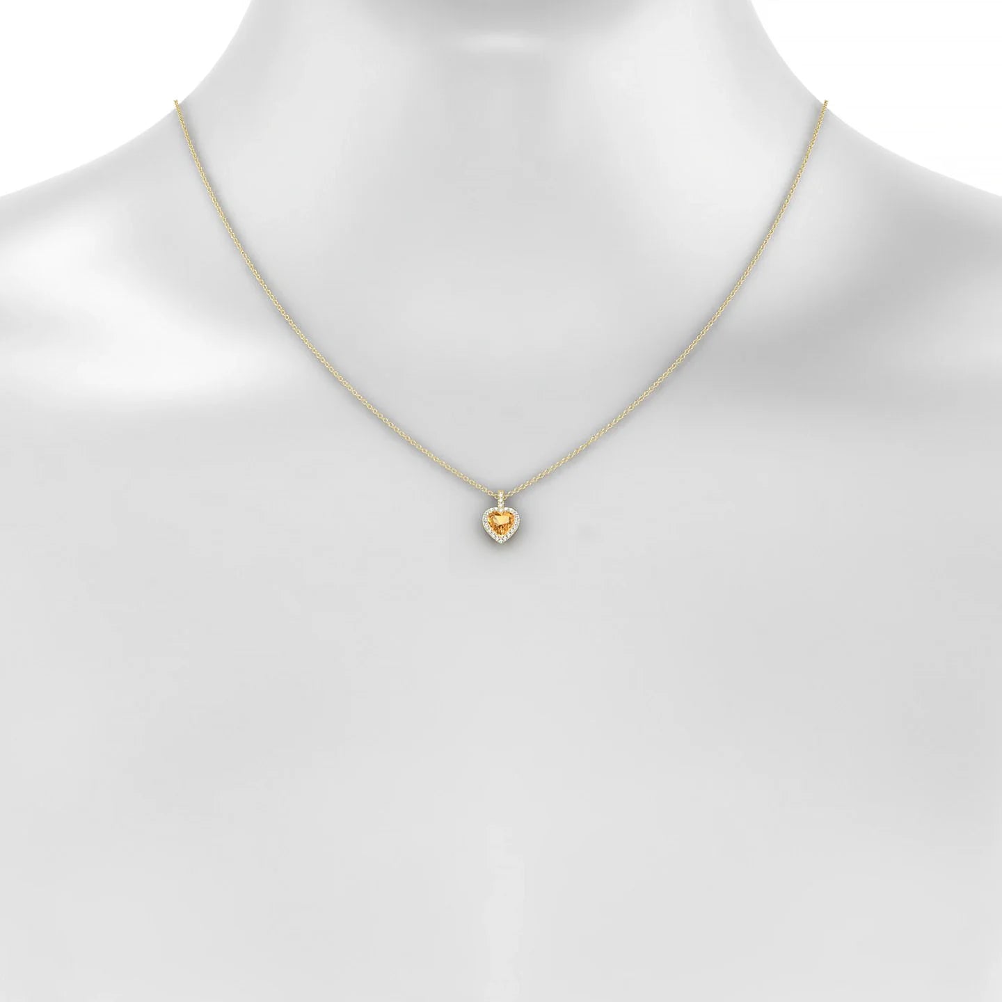 Sunrise | 18k Yellow Gold 6 mm Heart Citrine Pendant