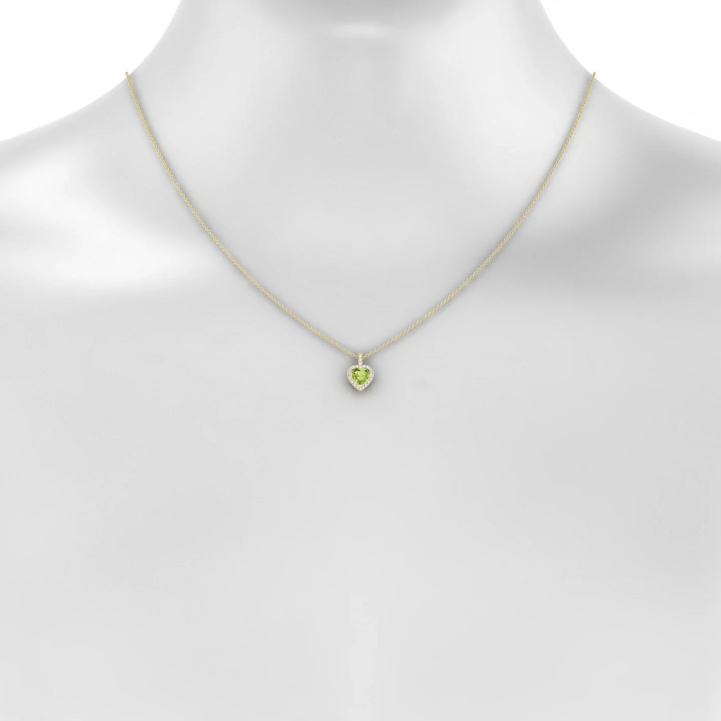 Sunrise | 18k Yellow Gold 6 mm Heart Peridot Pendant