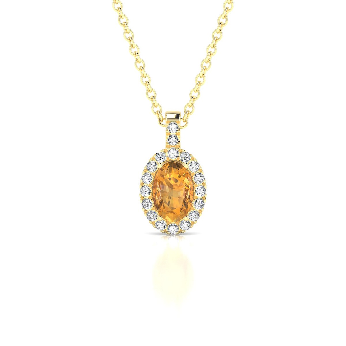 Sunrise | 18k Yellow Gold 6 x 4 mm Oval Citrine Pendant